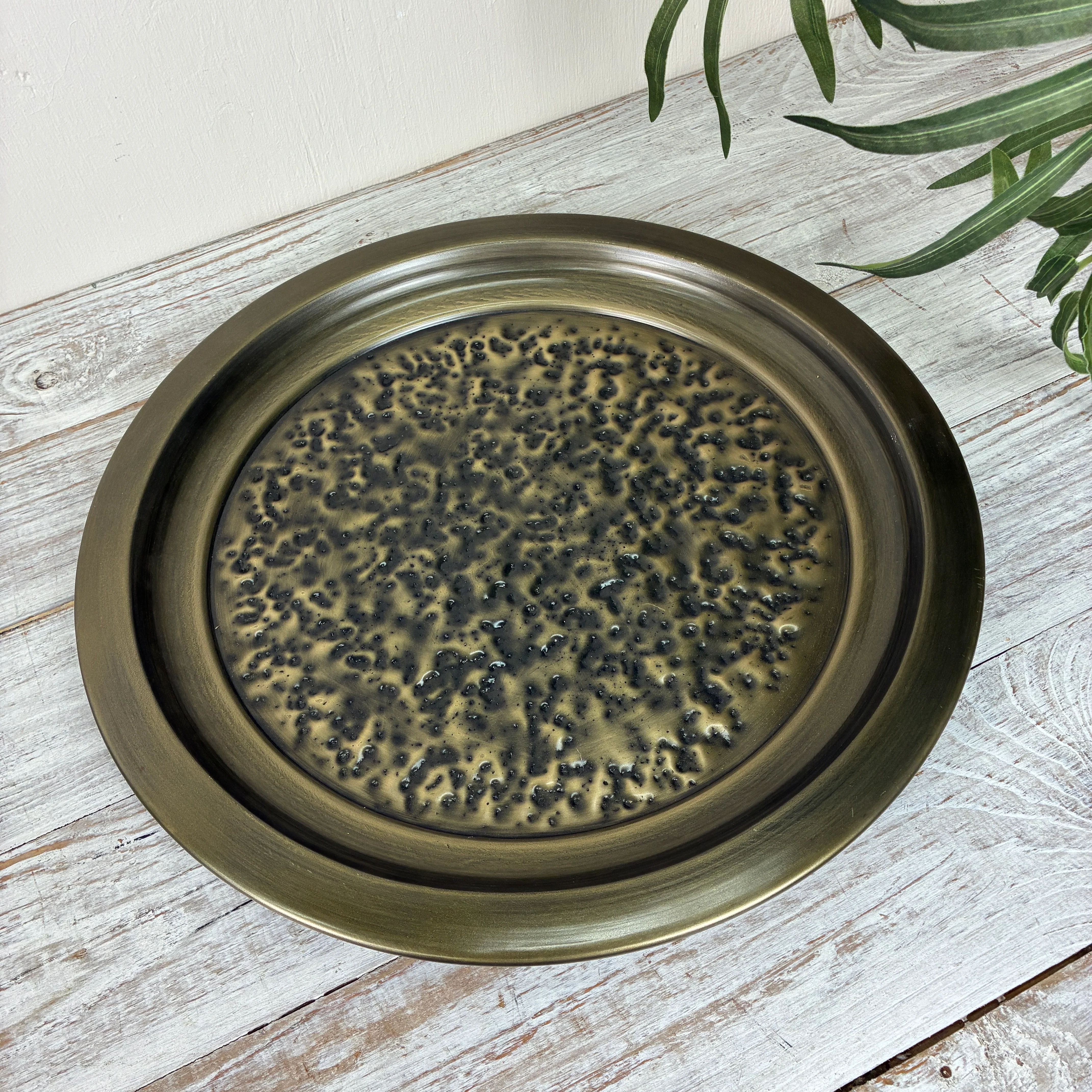 PTMD Janelle Dekoschale Dekotablett Gold Bronze Metall 40cm - Image 3