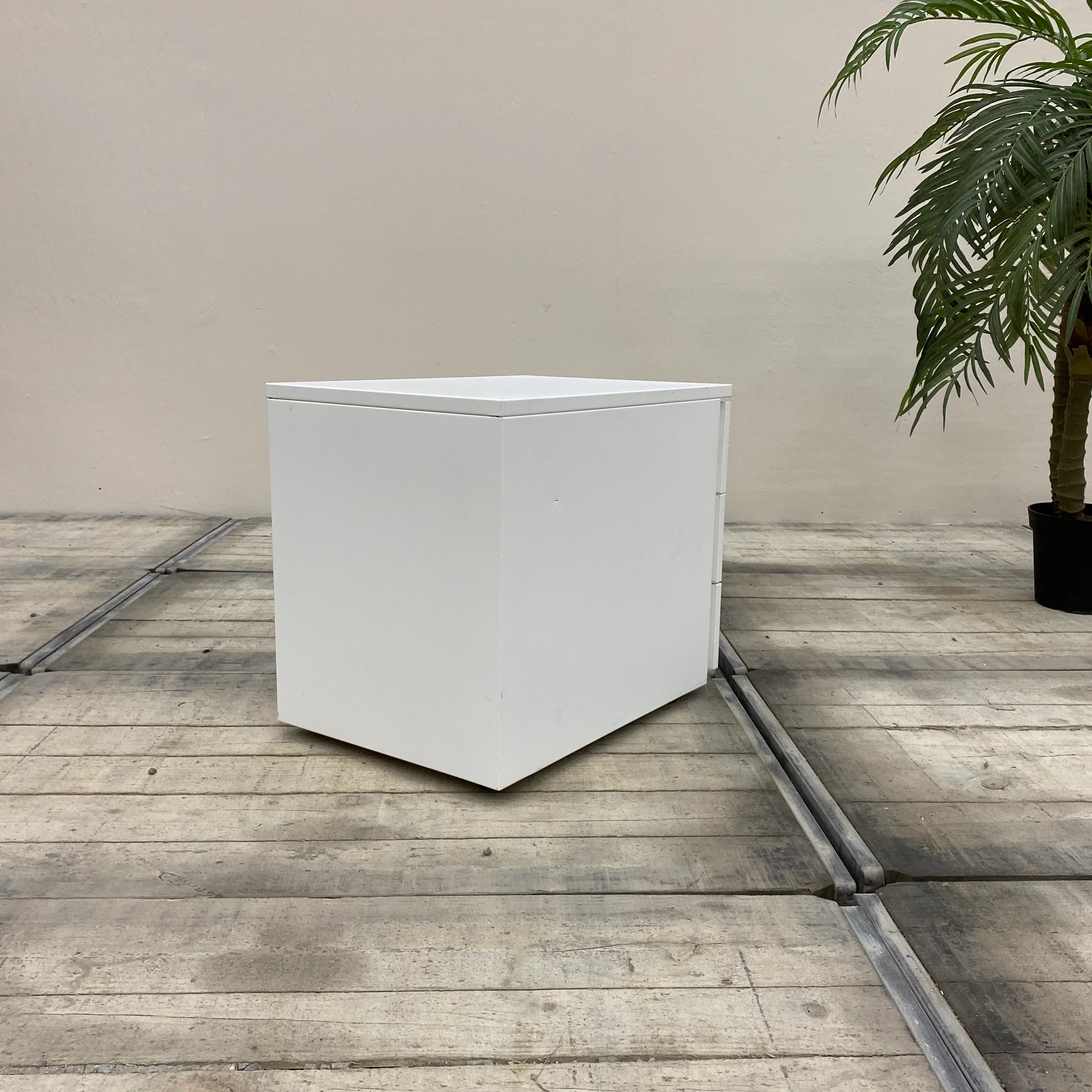Rollcontainer Weiß Holz 3 Schubladen Schrank Gebraucht - Image 12