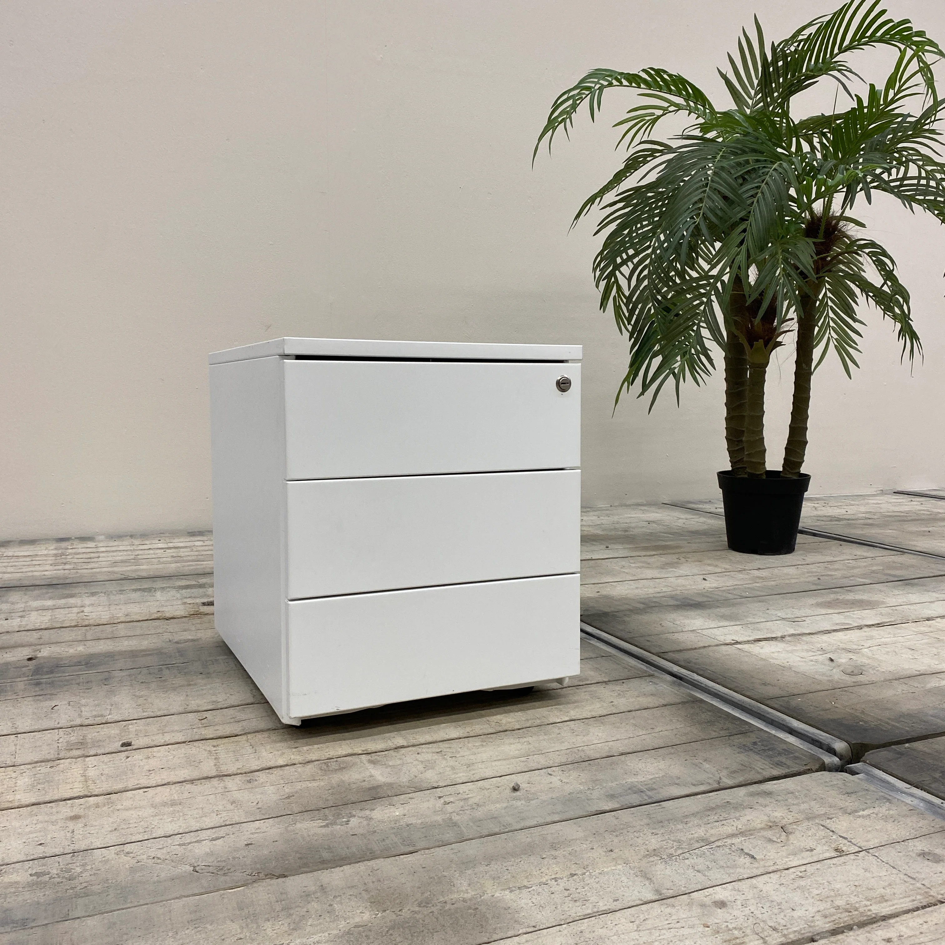 Rollcontainer Weiß Holz 3 Schubladen Schrank Gebraucht - Image 9