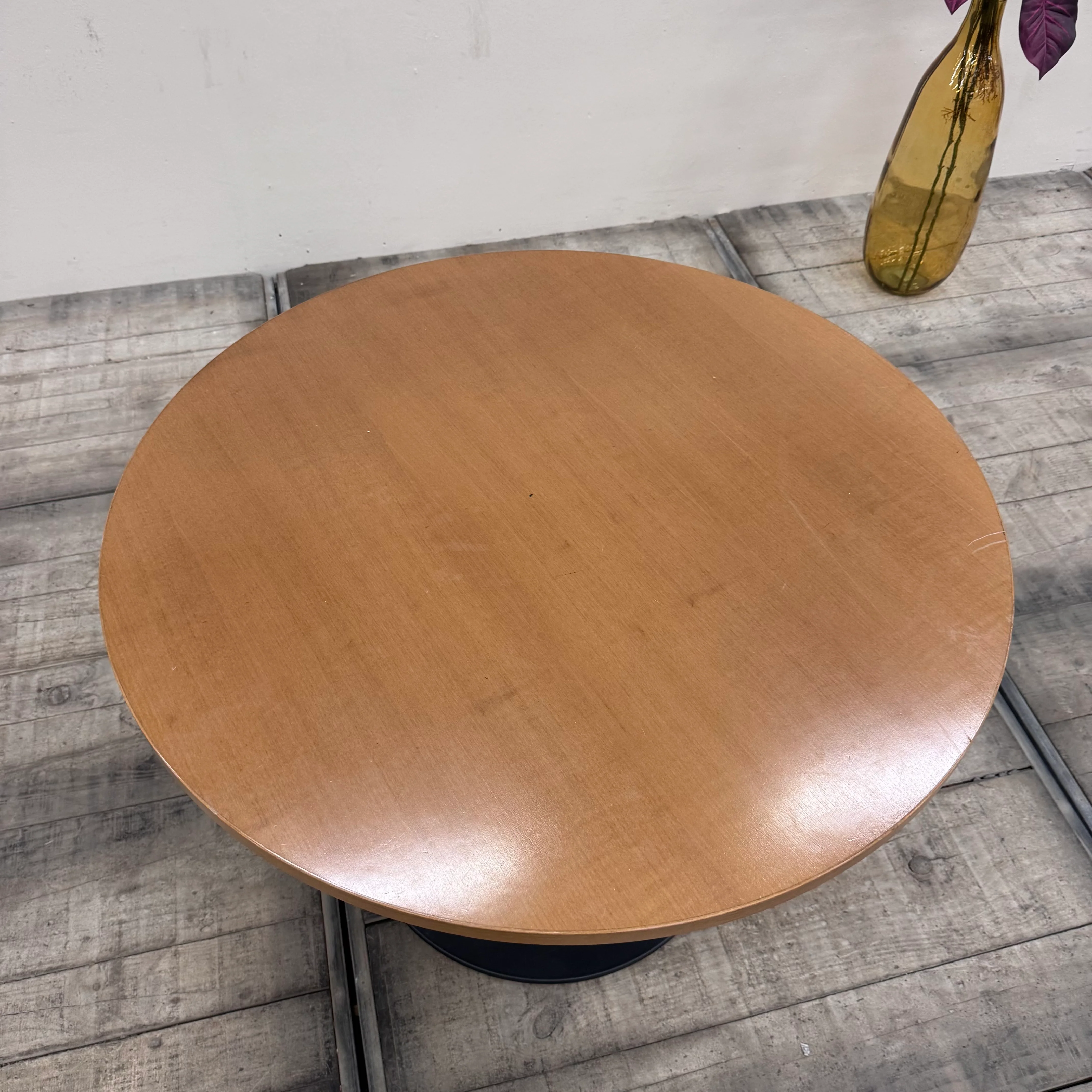 Runder Tisch braun Holz 100cm Bürotisch Gebraucht - Image 2