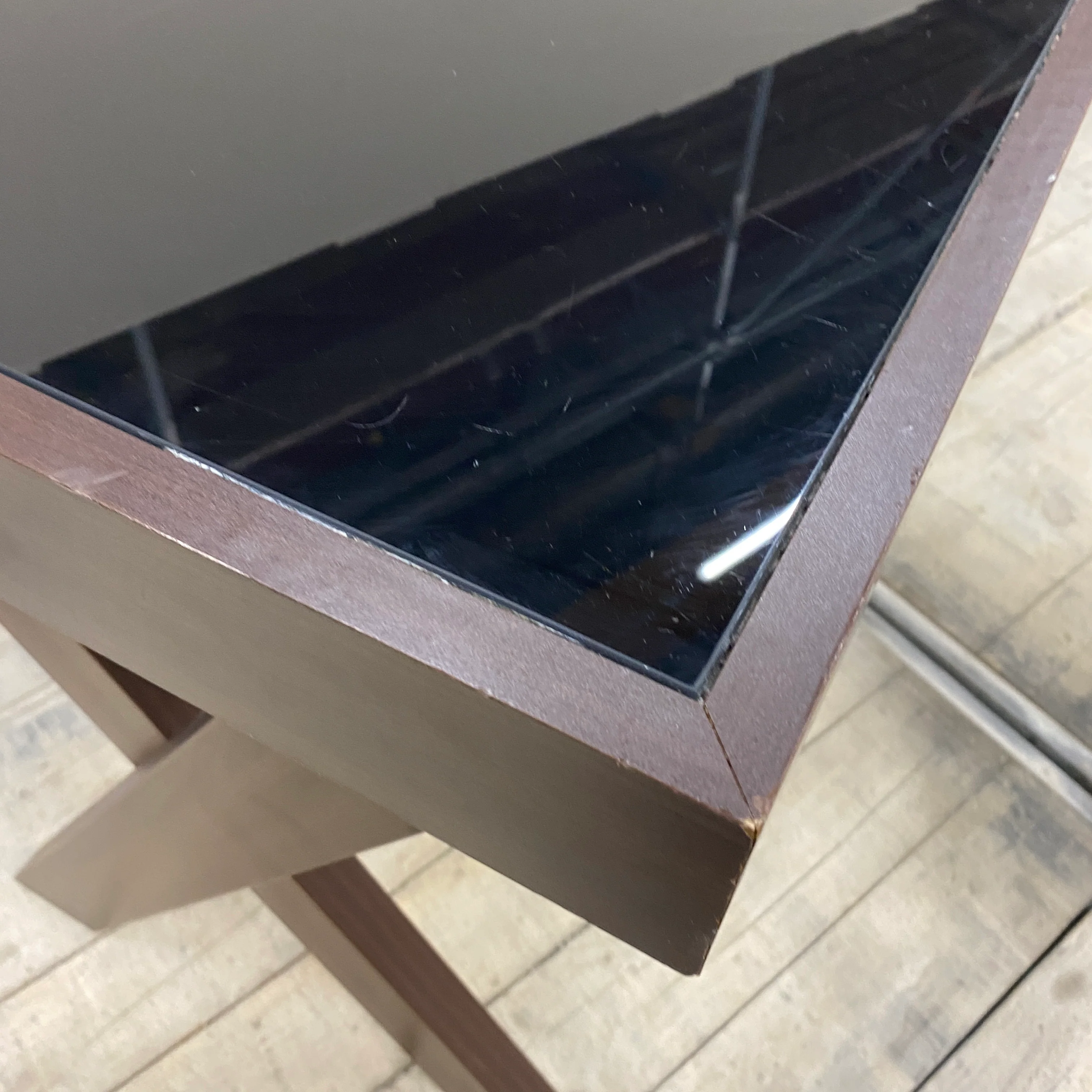Konsolentisch Glas Schwarz Dunkelbraun Schreibtisch 160x60 Tisch Gebraucht - Image 6