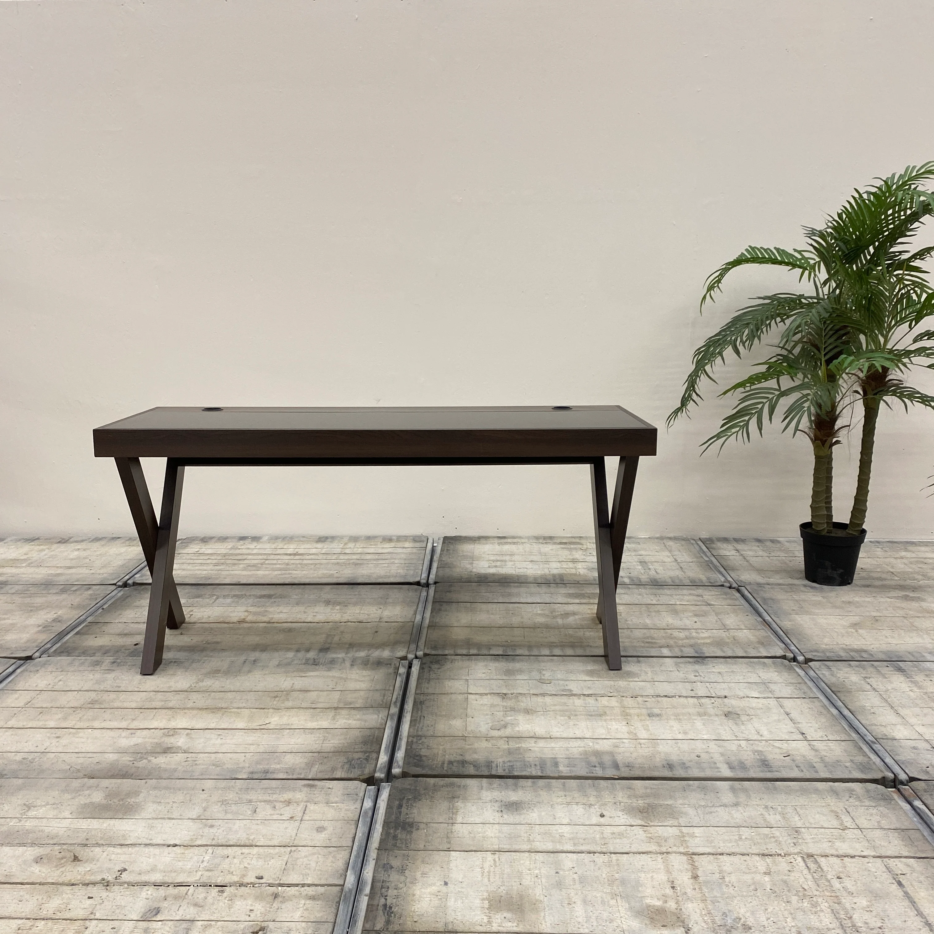 Konsolentisch Glas Schwarz Dunkelbraun Schreibtisch 160x60 Tisch Gebraucht - Image 8