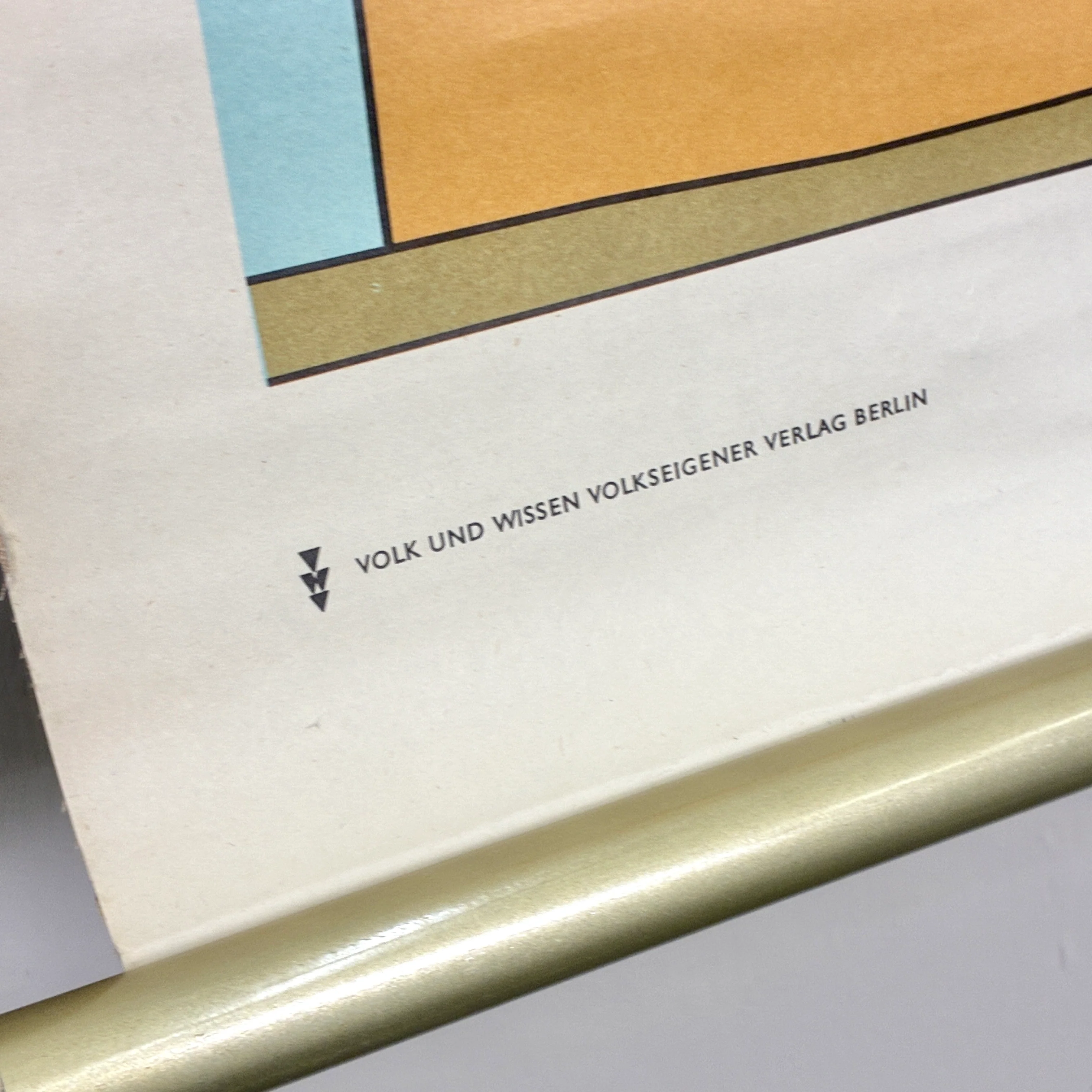 Vintage Schulkarte Wasserkraftwerk Technik Rollbild Volk und Wissen Lehrtafel Wanddeko - Image 6