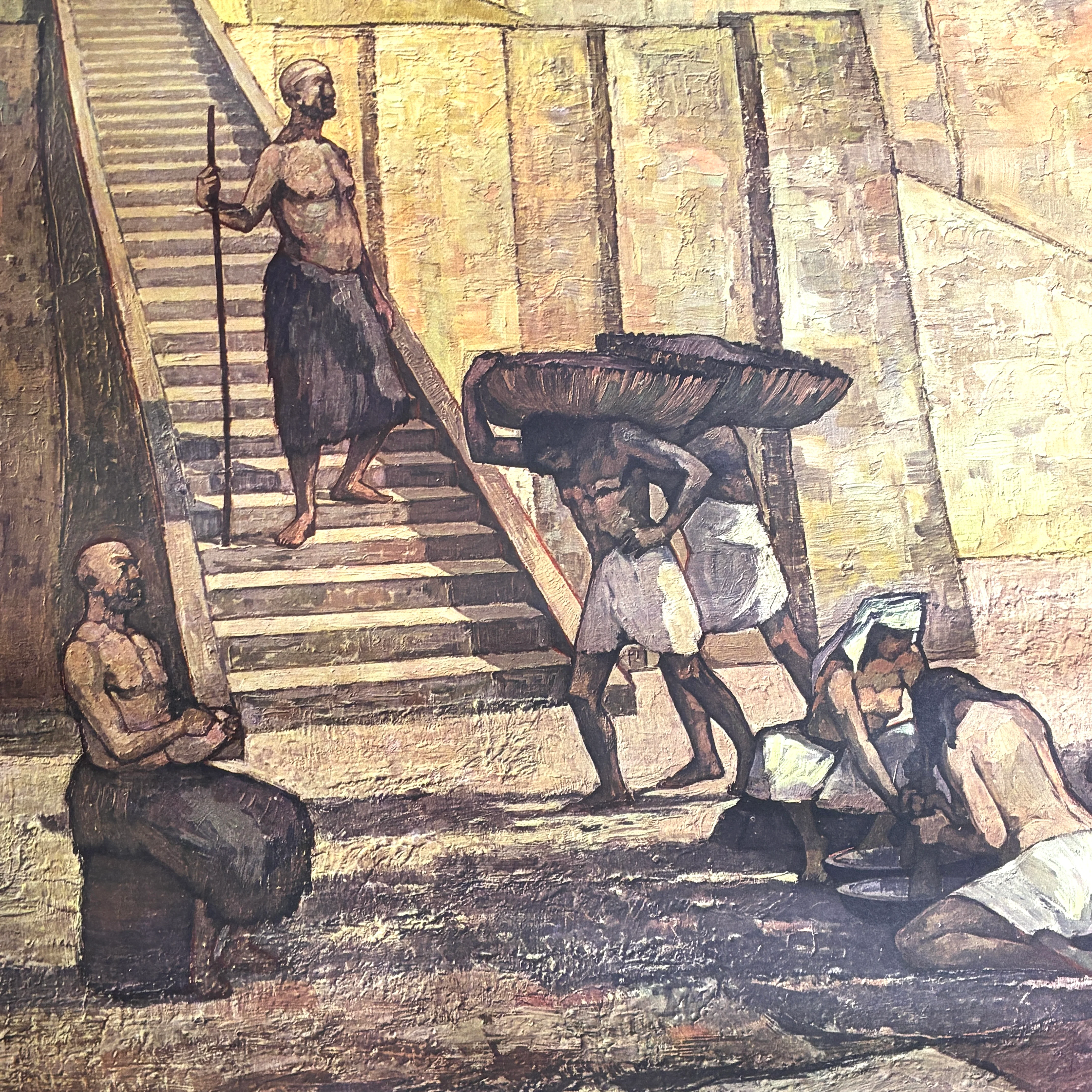 Vintage Schulkarte – Sklavenarbeit in Sumer – Geschichts-Lehrtafel Rollbild Wanddeko - Image 4