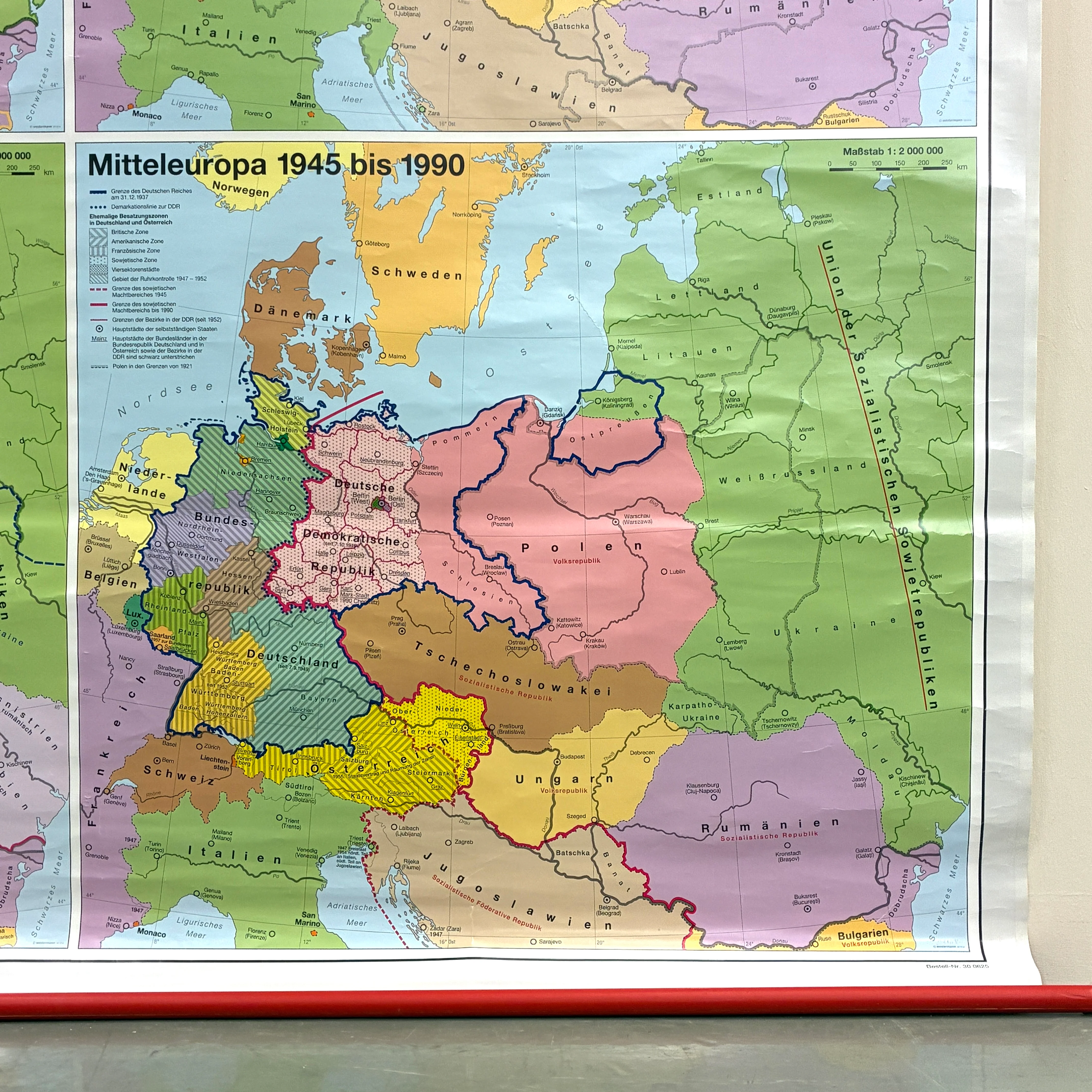 Vintage Schulkarte – Mitteleuropa (1914 bis 1990) – Geschichts-Lehrtafel Rollbild Wanddeko - Image 5