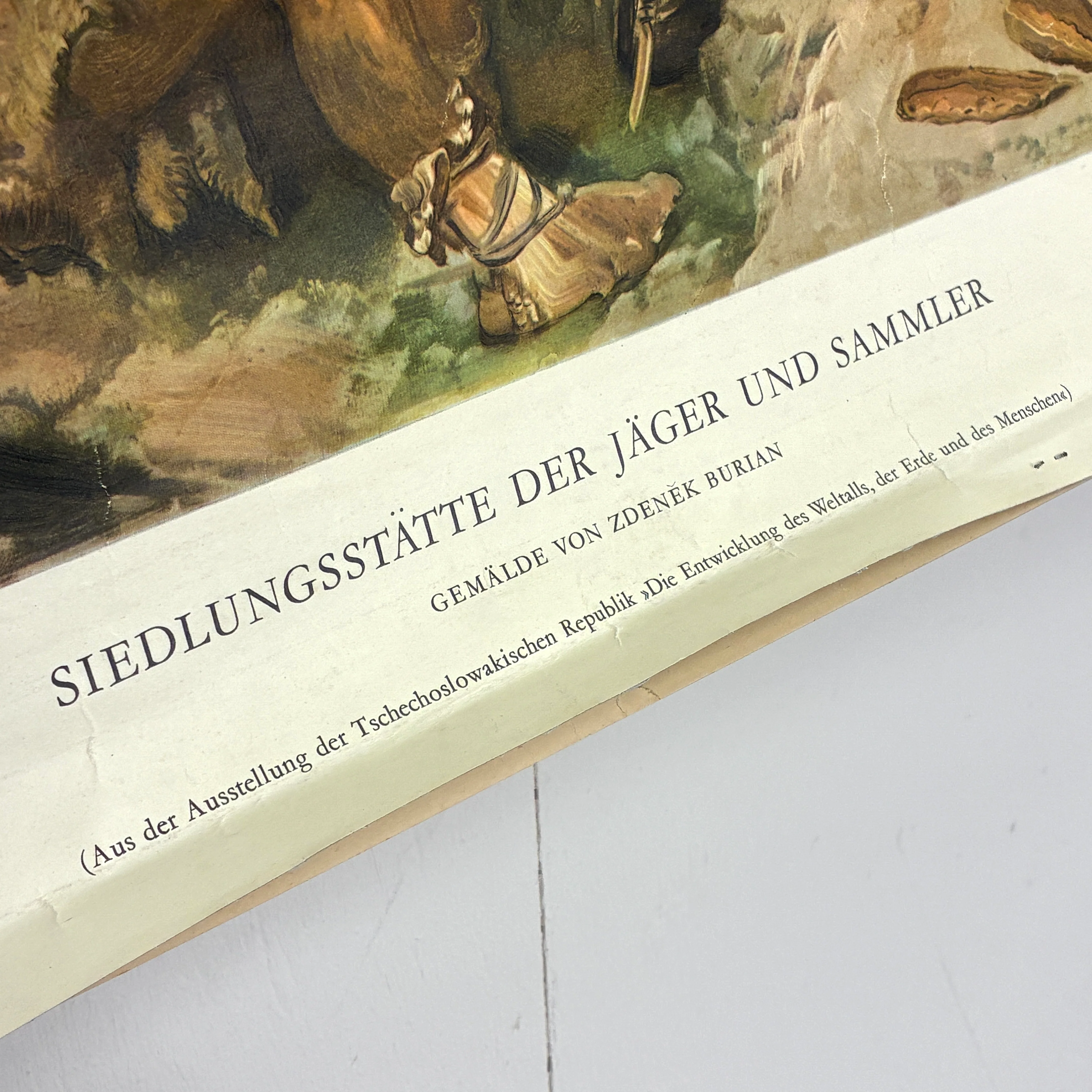 Vintage Schulwandkarte „Siedlungsstätte der Jäger und Sammler“ – Rollbild Lehrtafel Wanddeko - Image 5