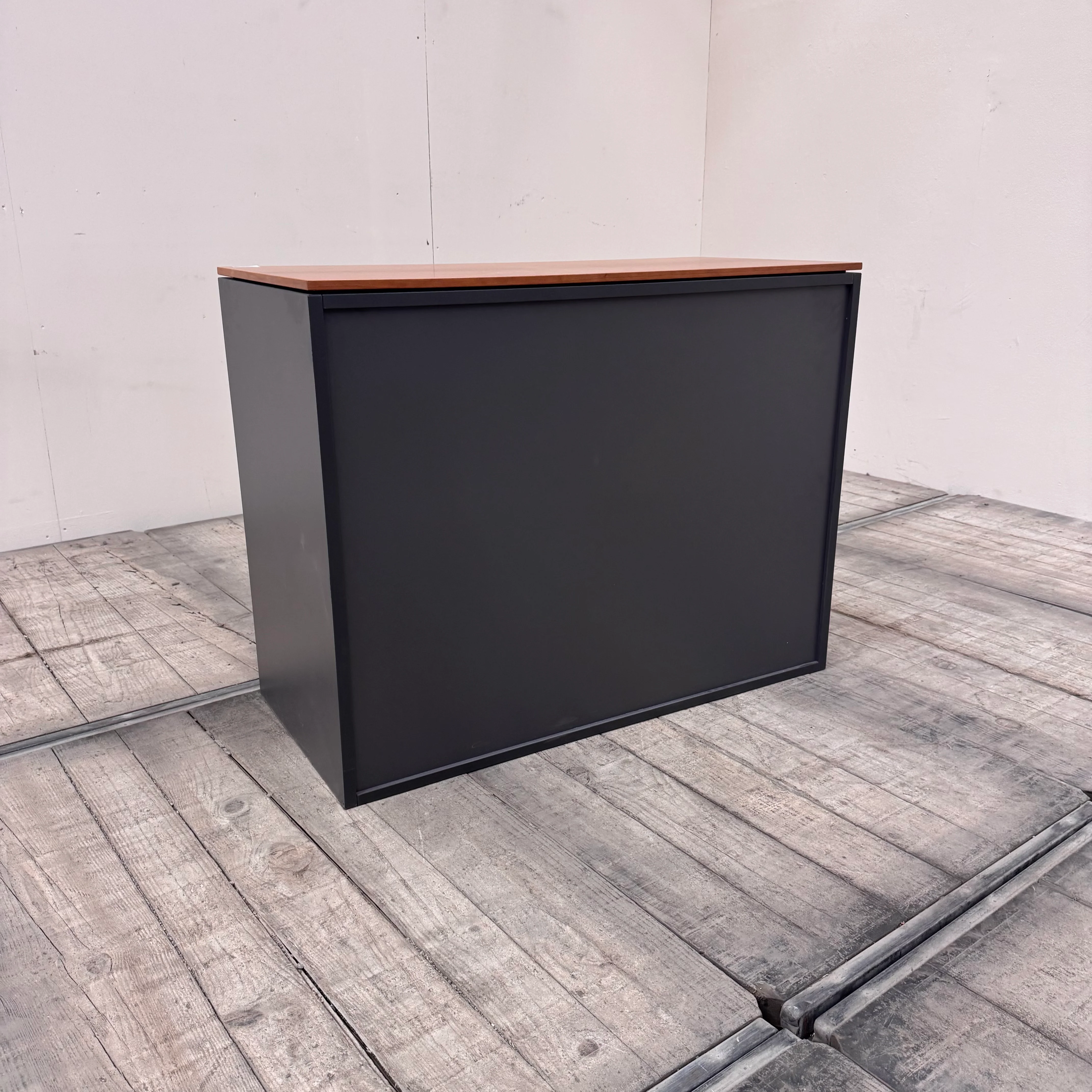 Planmöbel Sideboard 100cm 2OH Anthrazit Holz Büro Schrank gebraucht - Image 5