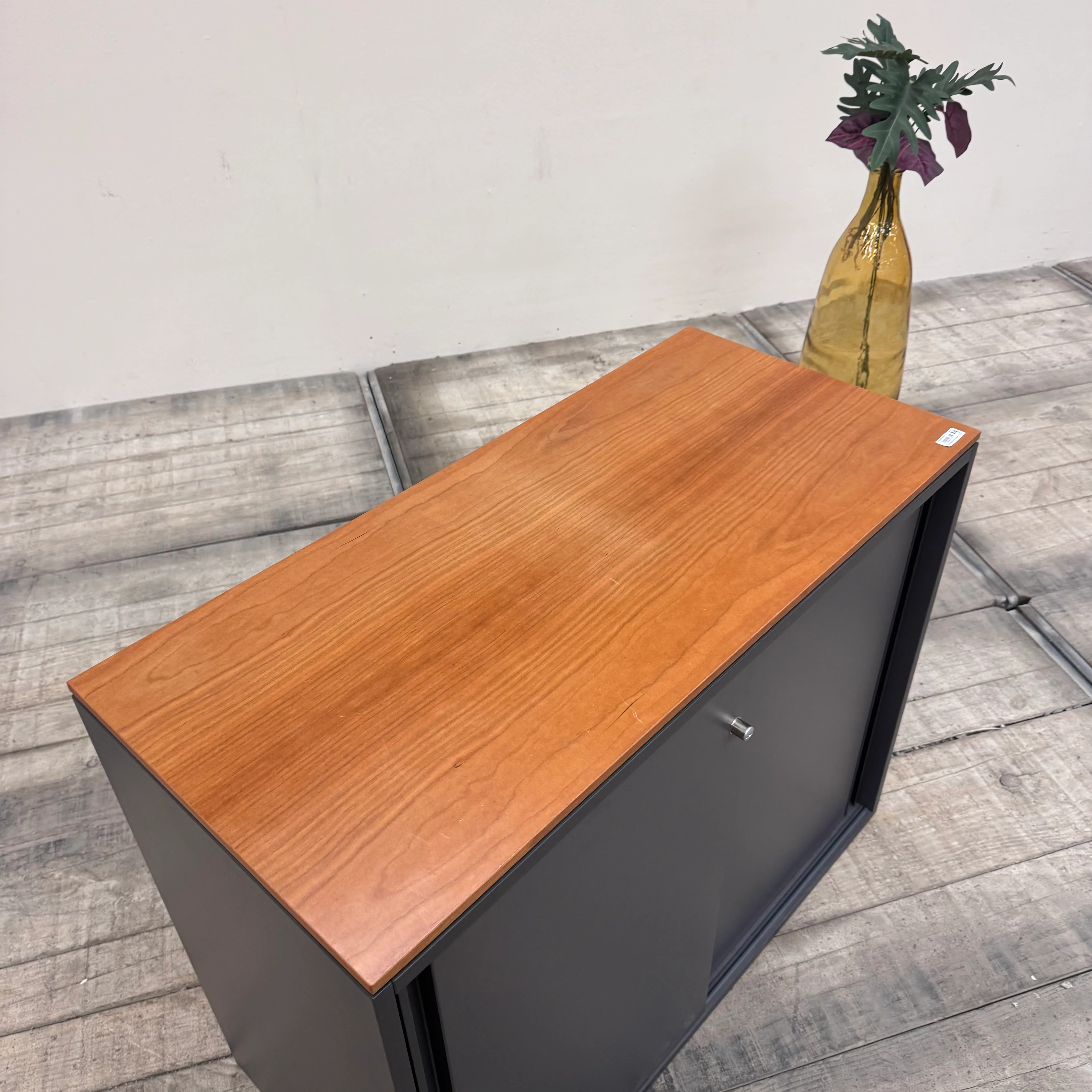 Planmöbel Sideboard 100cm 2OH Anthrazit Holz Büro Schrank gebraucht - Image 6