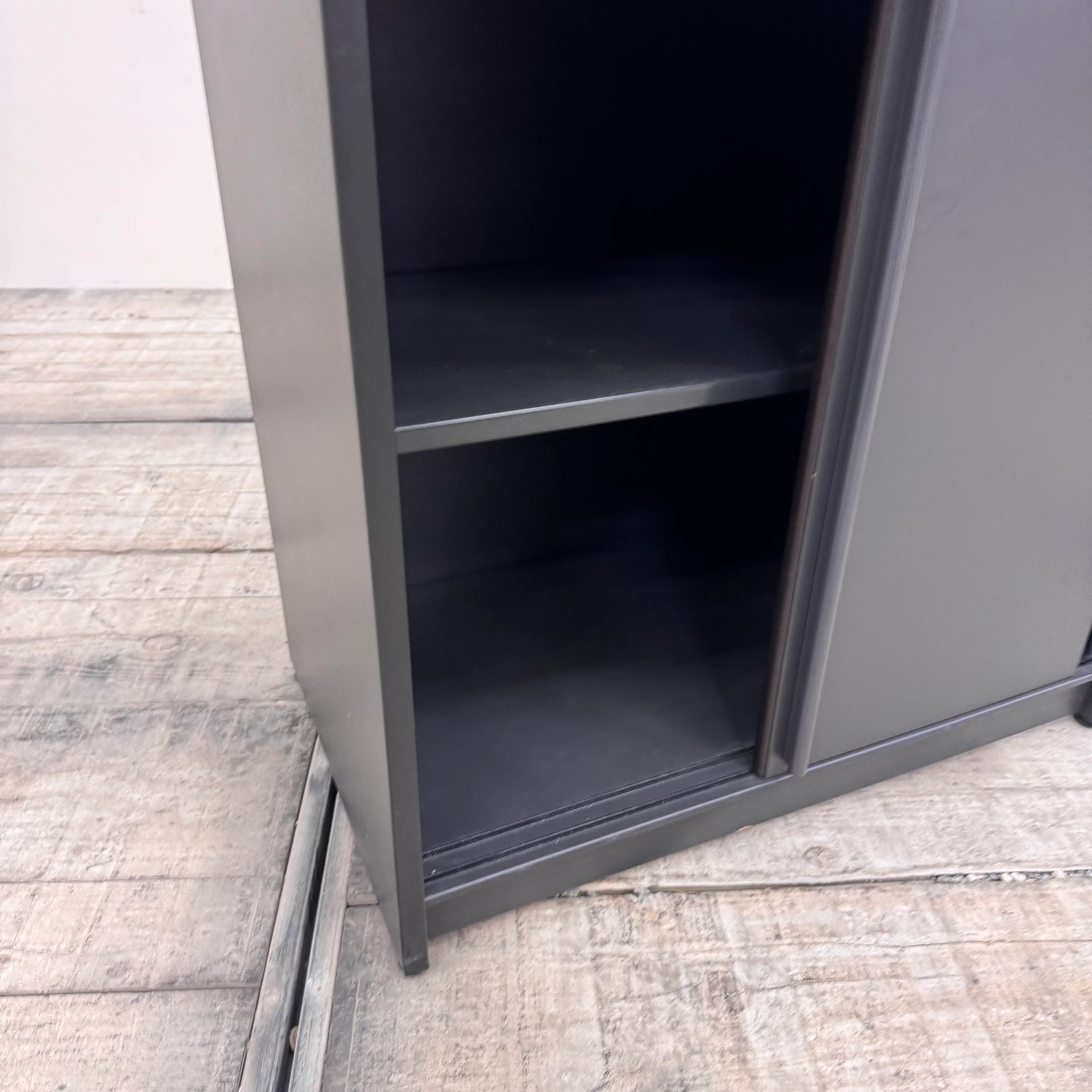 Planmöbel Sideboard 80cm 2OH Anthrazit Holz Büro Schrank gebraucht - Image 6