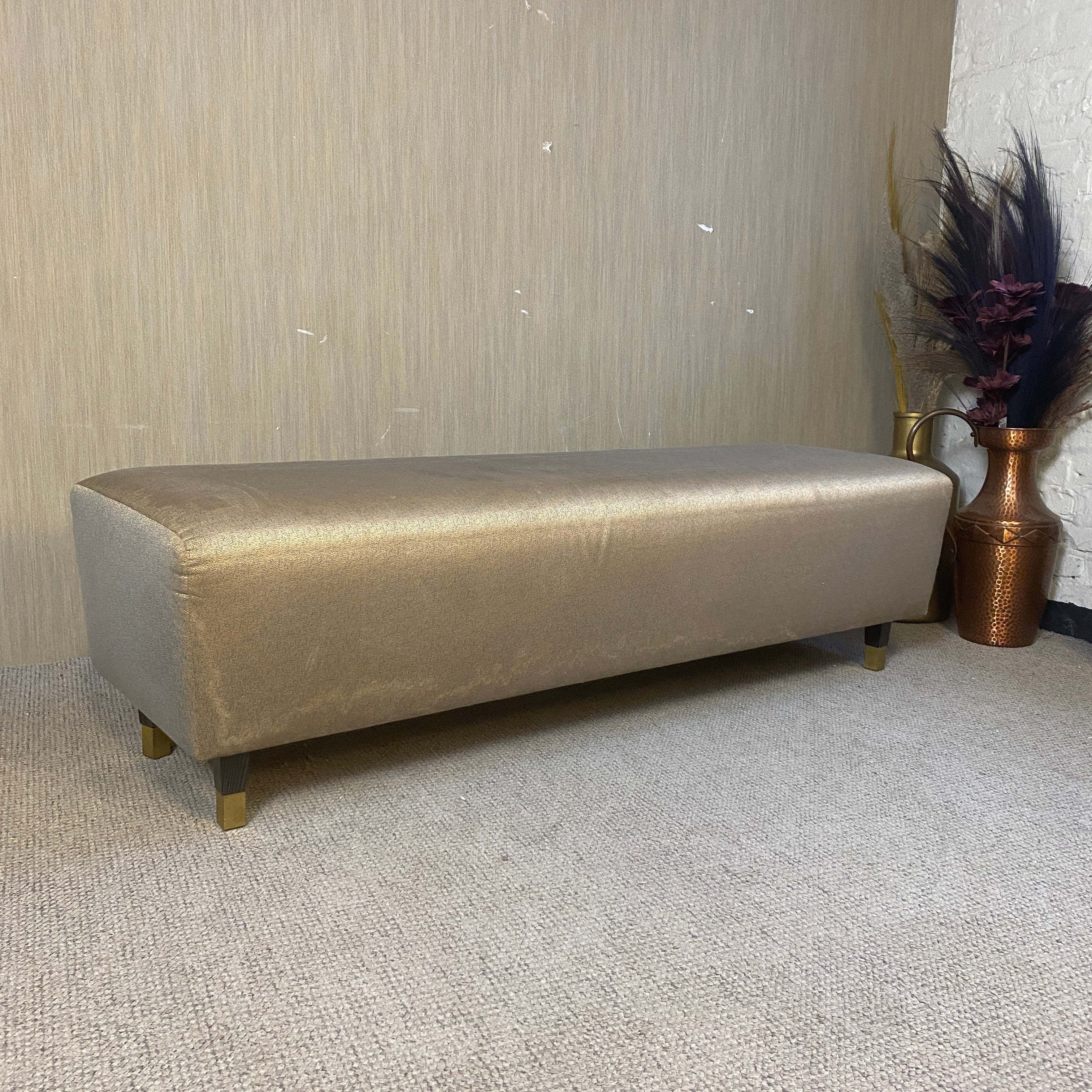 Bettbank Sitzbank Silber aufklappbar Atlantic Hotel Hamburg Stoff â 160cm gebraucht - Image 3