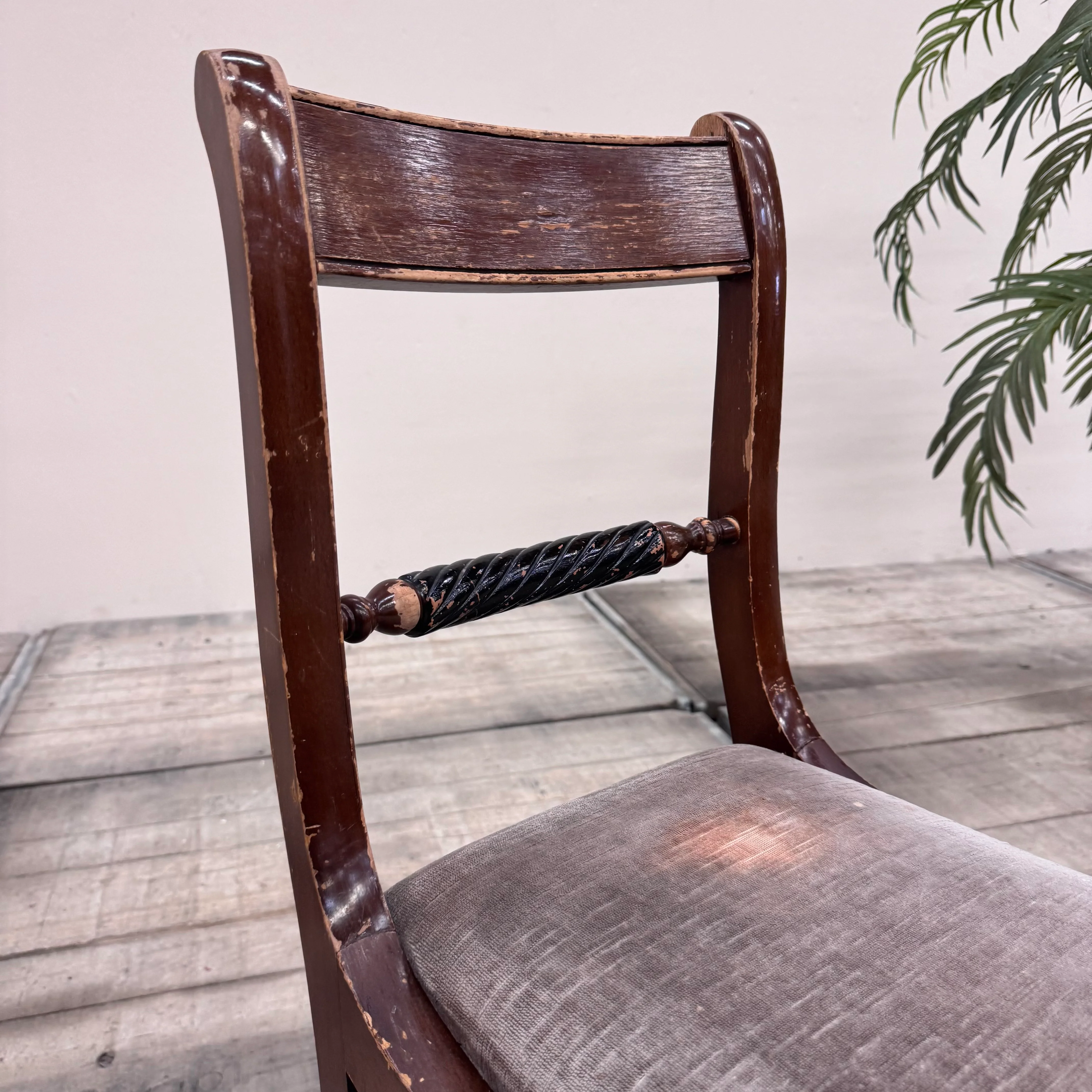Stilmöbel Biedermeier Stuhl Graubraun 5-Sterne Schlosshotel - Image 3