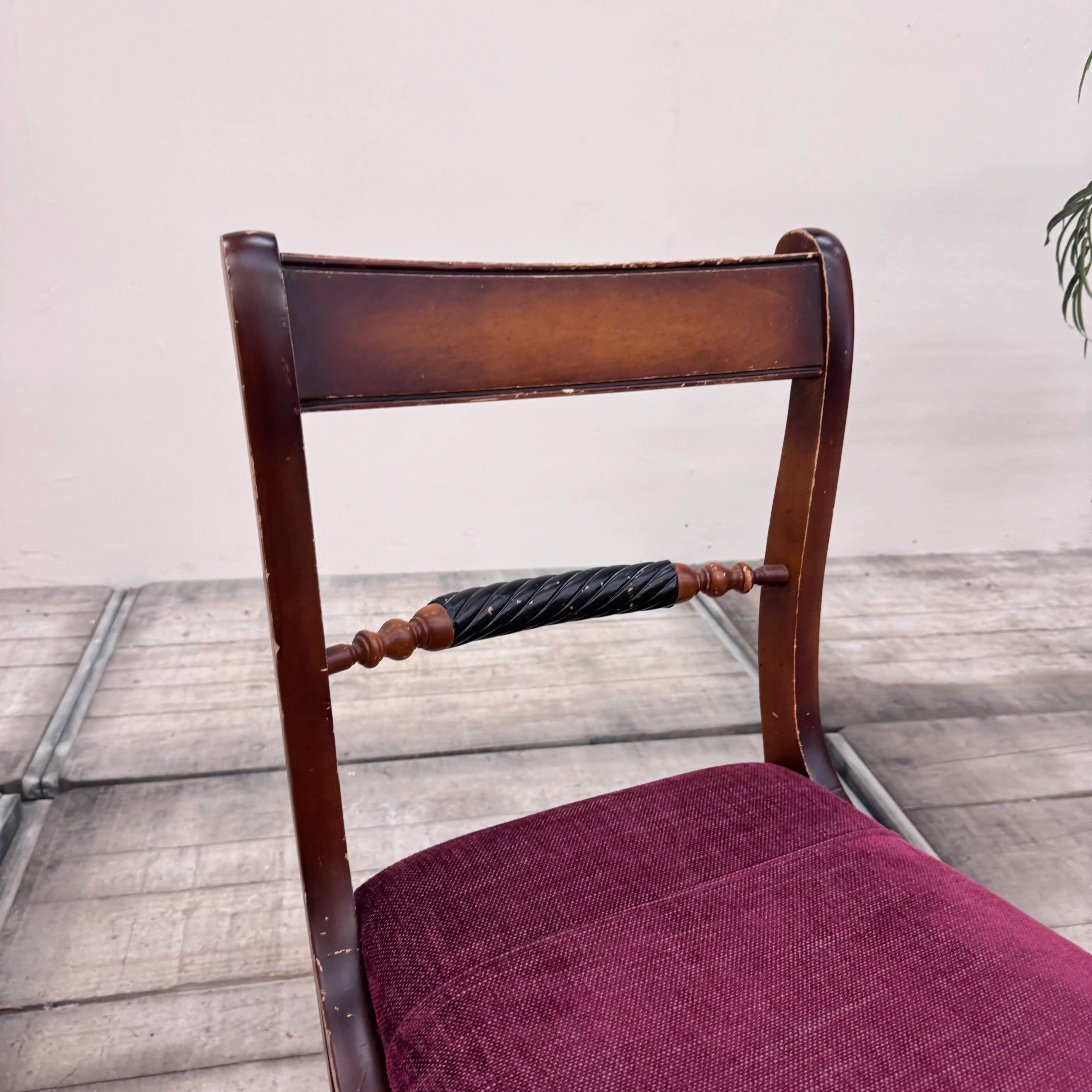Stilmöbel Biedermeier Stuhl Purpurrot 5-Sterne Schlosshotel - Image 2