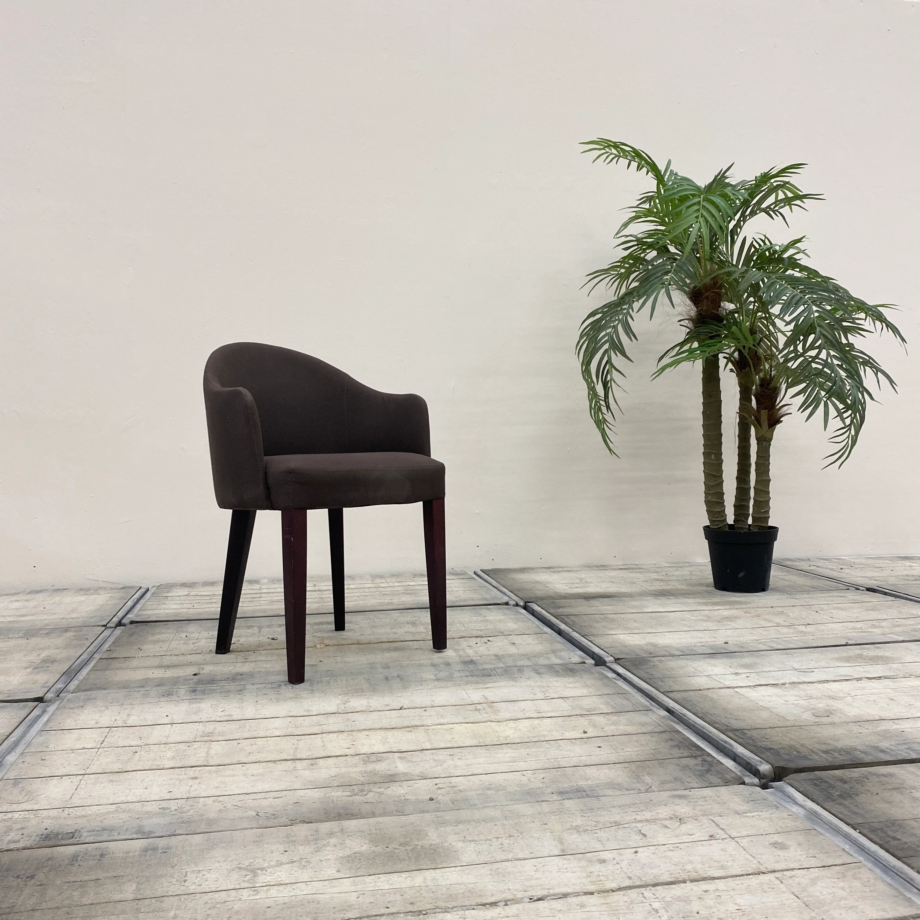 Loungesessel Braun Stoff Holzbeine Sessel Stuhl Gebraucht - Image 10