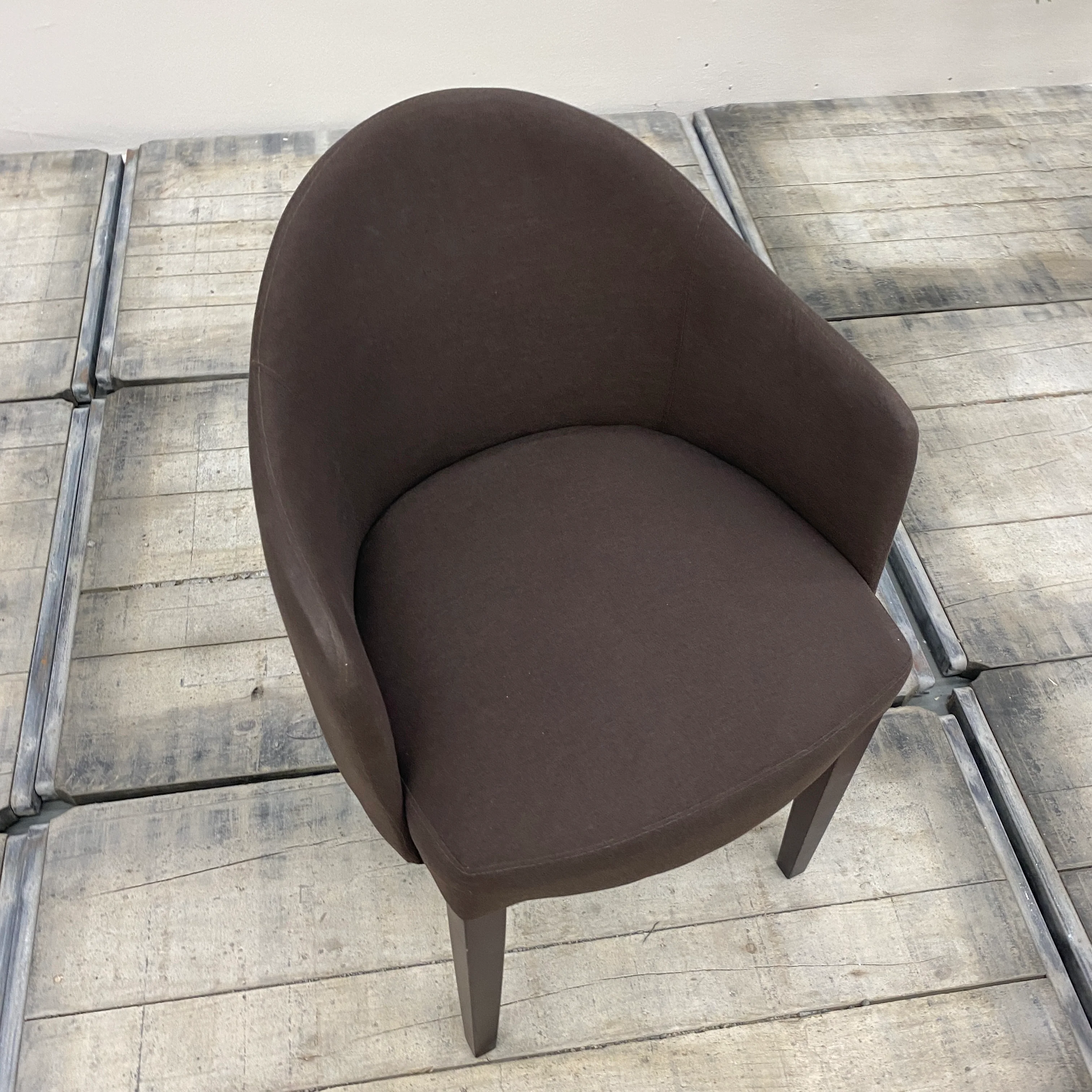 Loungesessel Braun Stoff Holzbeine Sessel Stuhl Gebraucht - Image 4