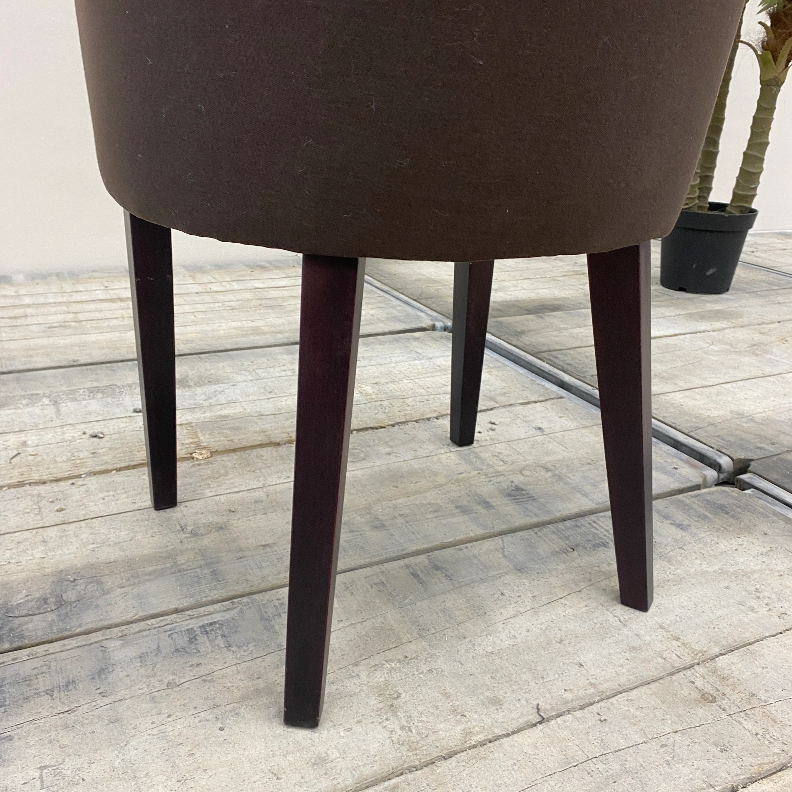 Loungesessel Braun Stoff Holzbeine Sessel Stuhl Gebraucht - Image 8