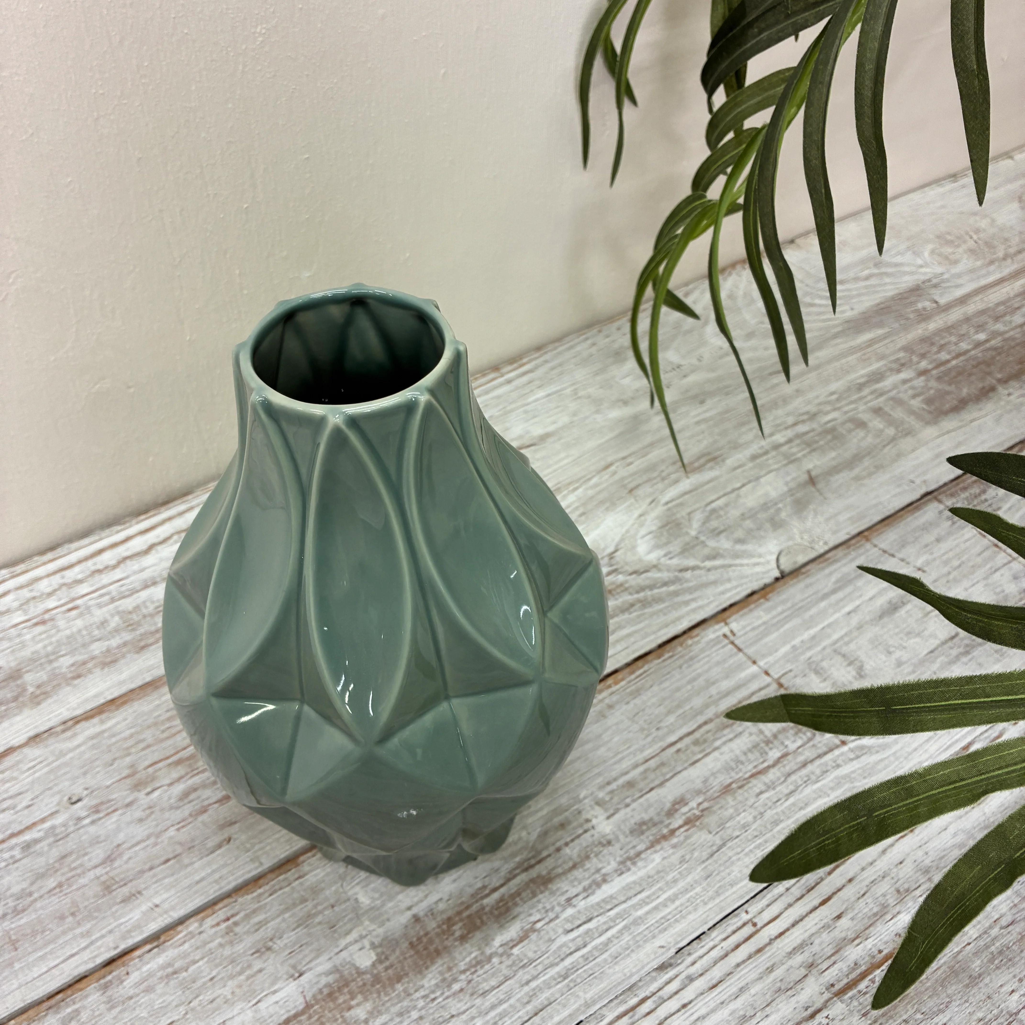 Tettau Atelier Grün uni Vase Porzellan Deko - Image 3