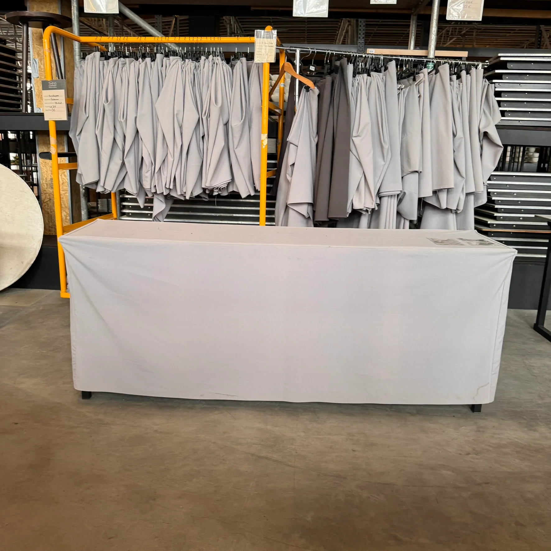 Tischhusse grau Stoff Bezug für Eventtisch Klapptisch 180x45 - Image 3