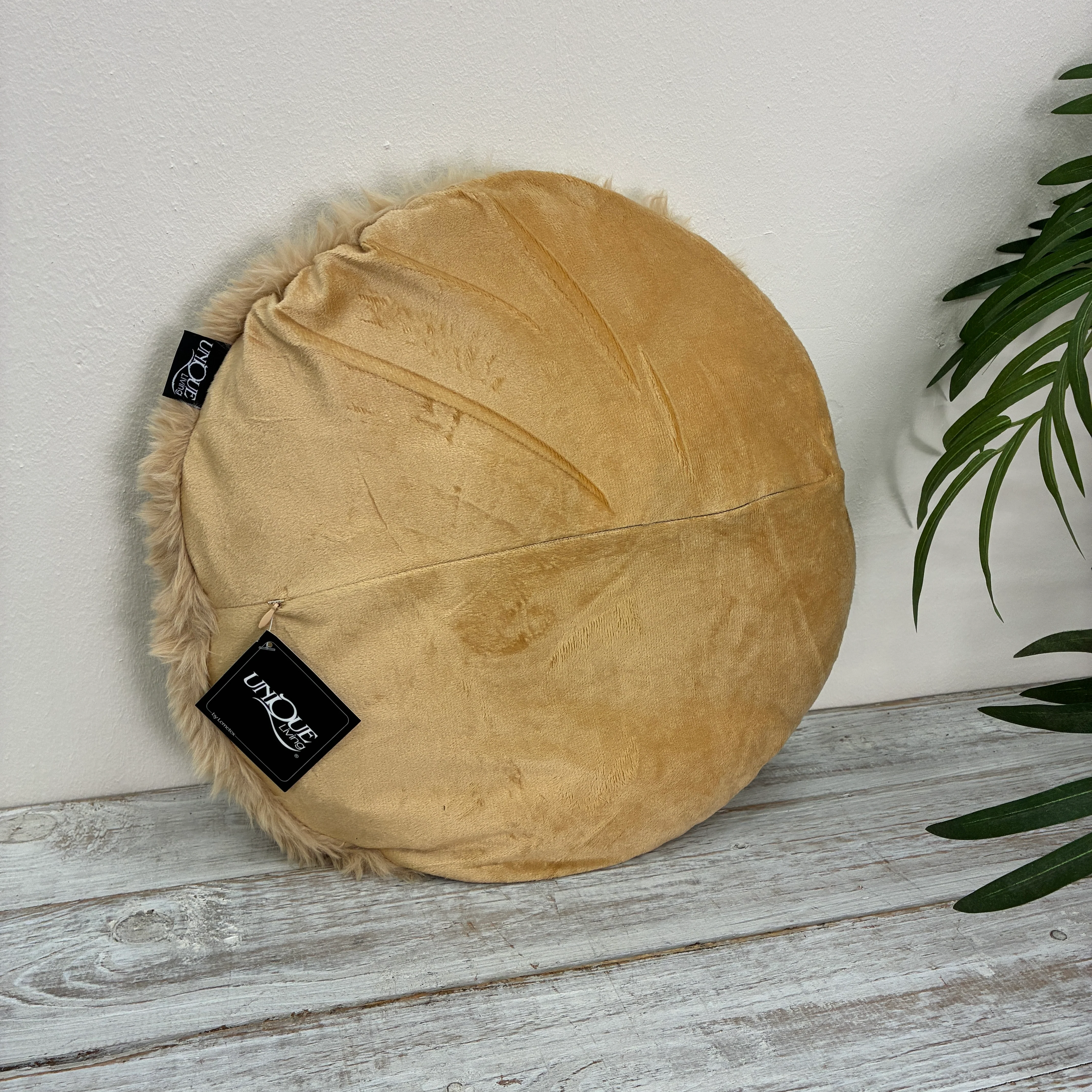 Unique Living Kissen Flauschig Hellbraun 40x40 Neu Dekokissen - Image 3