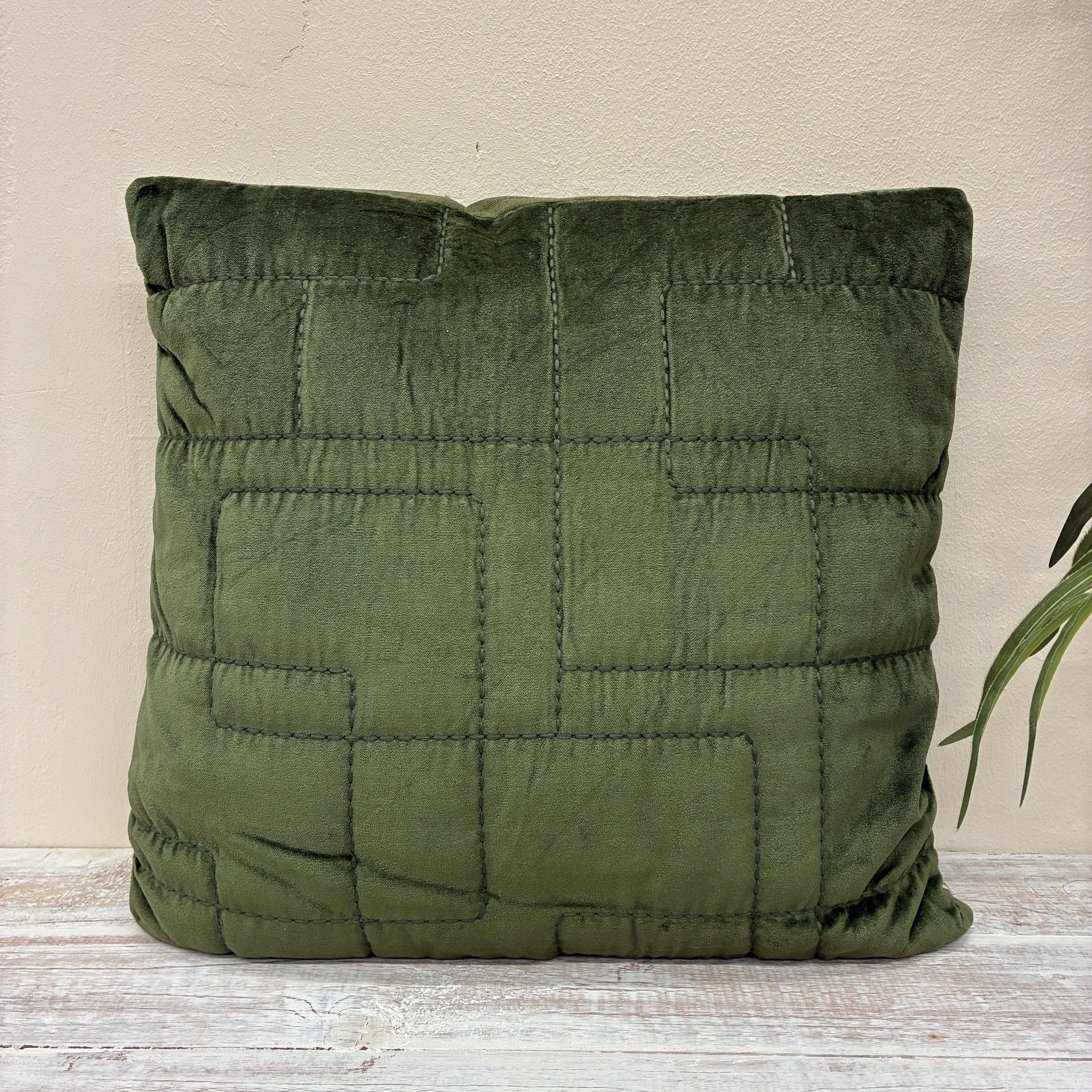 Unique Living Nika Kissen dunkelgrün Stoff 45x45 Kissen Neuware - Image 3