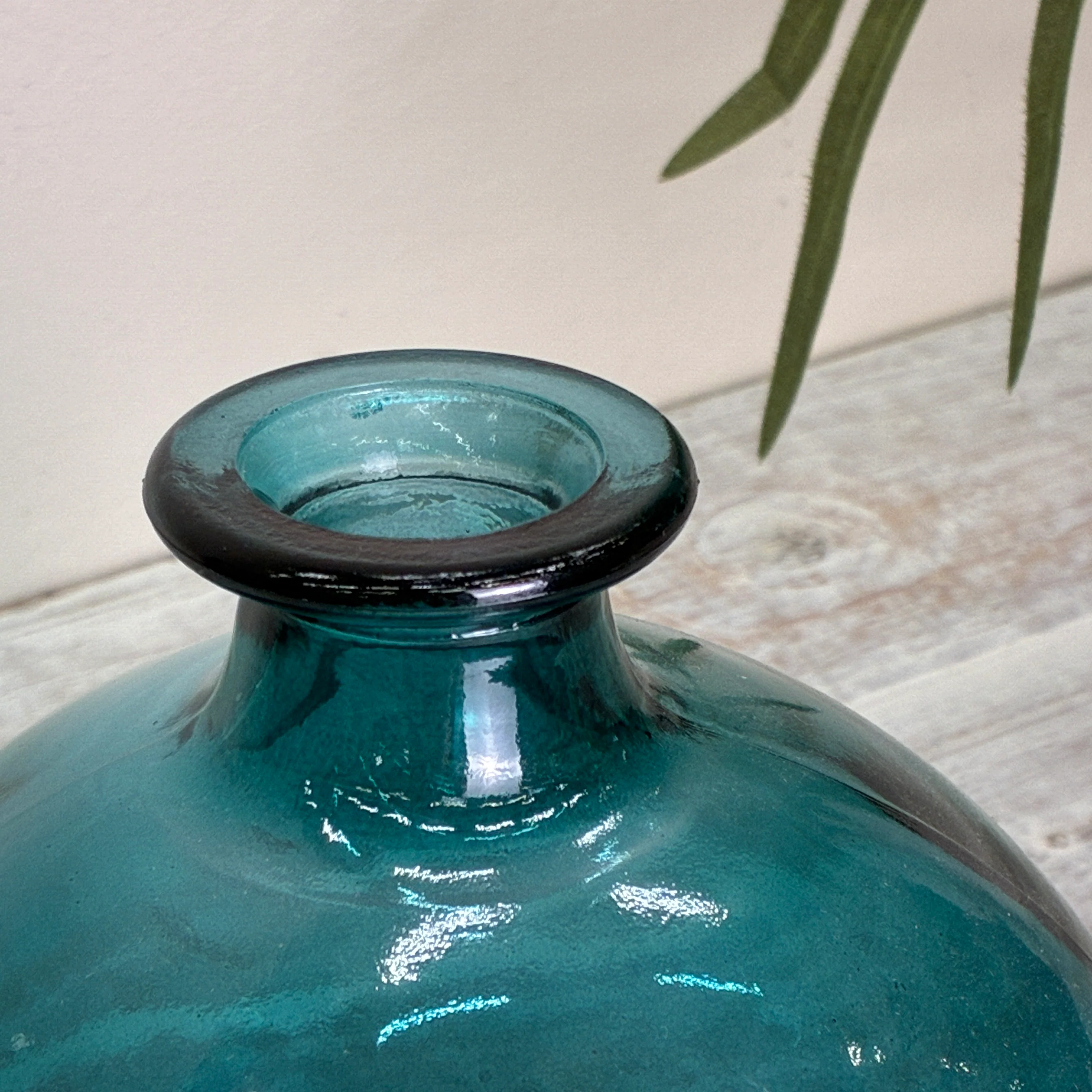 Vase Türkis Blau Rund Deko 17cm - Image 4
