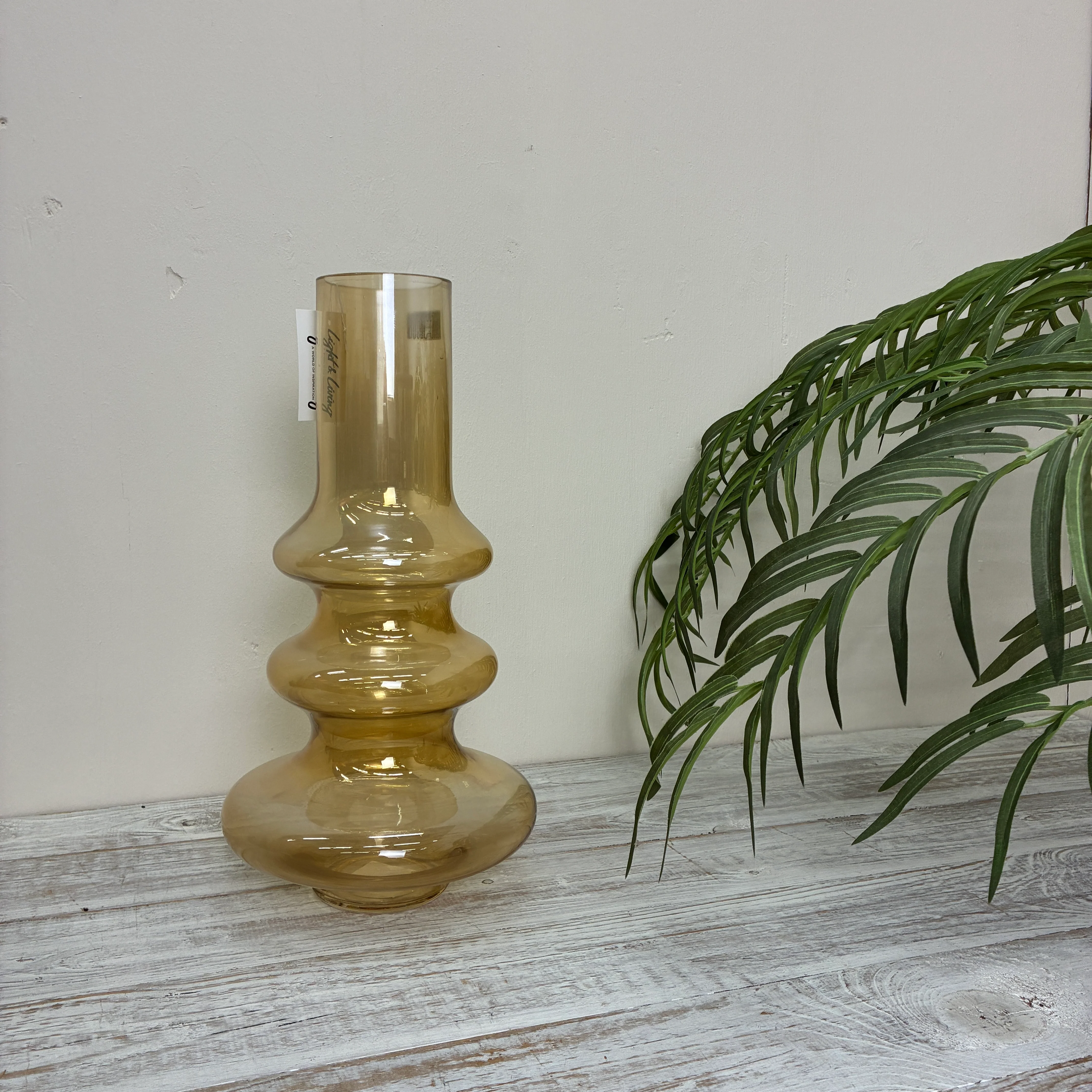 Vase Glas Öl beige Vintage Deko Vase Retro 40,5cm - Image 8