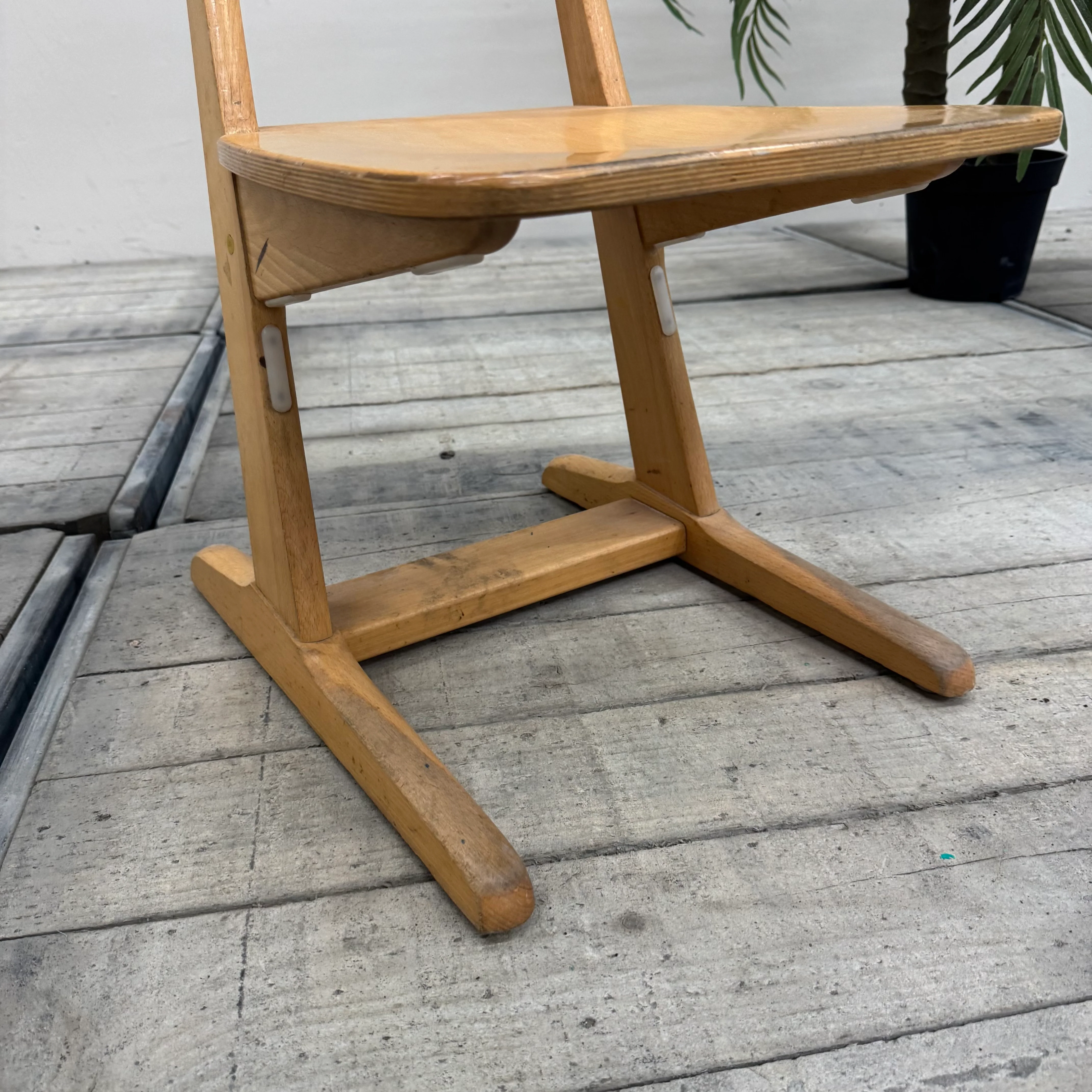 Vintage Kinderstuhl braun Eiche Holz Stuhl Schule Gebraucht - Image 6