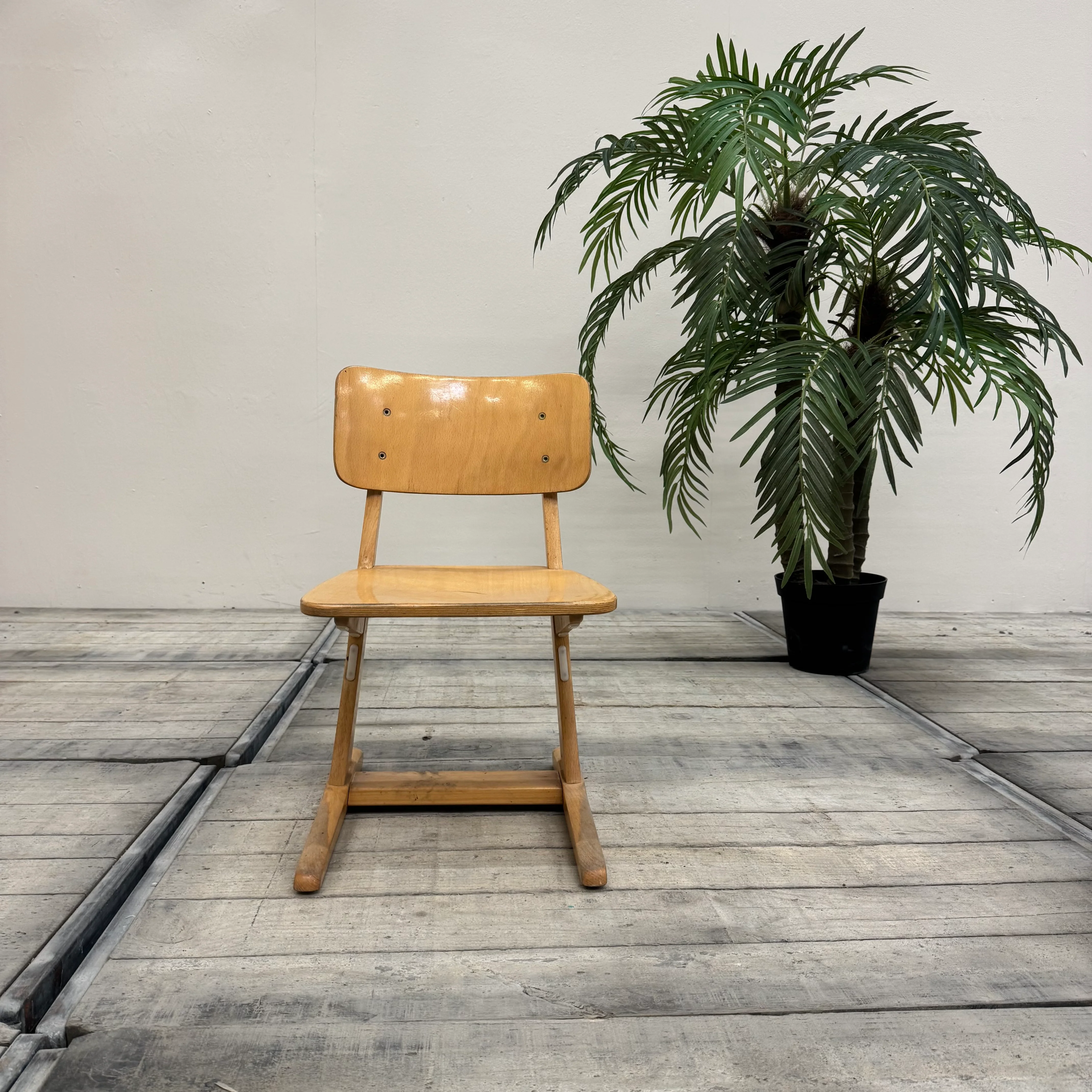 Vintage Kinderstuhl braun Eiche Holz Stuhl Schule Gebraucht - Image 7