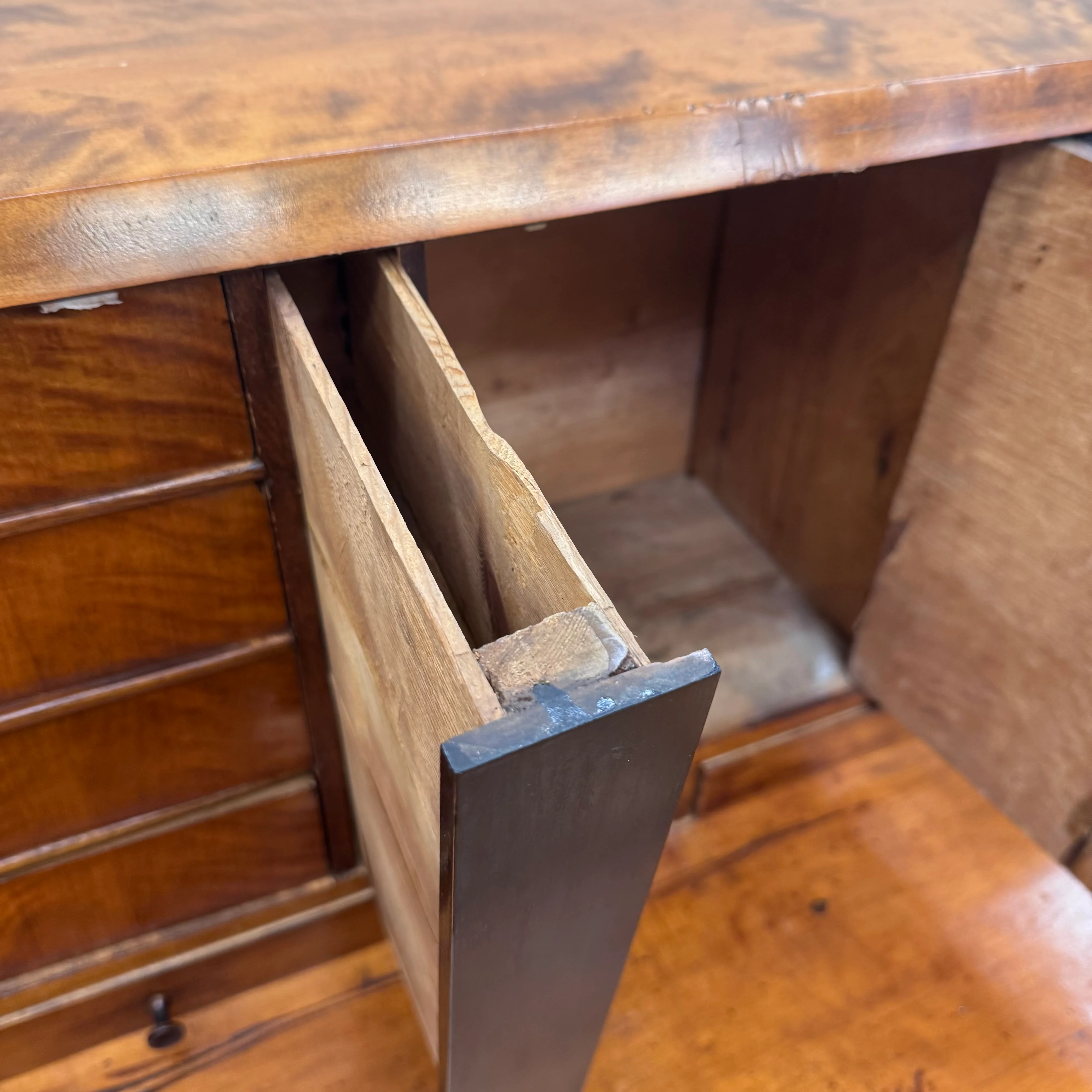 Exklusiver Biedermeier-Sekretär Birkenholz Geflammt Kommode Vintage - Image 8