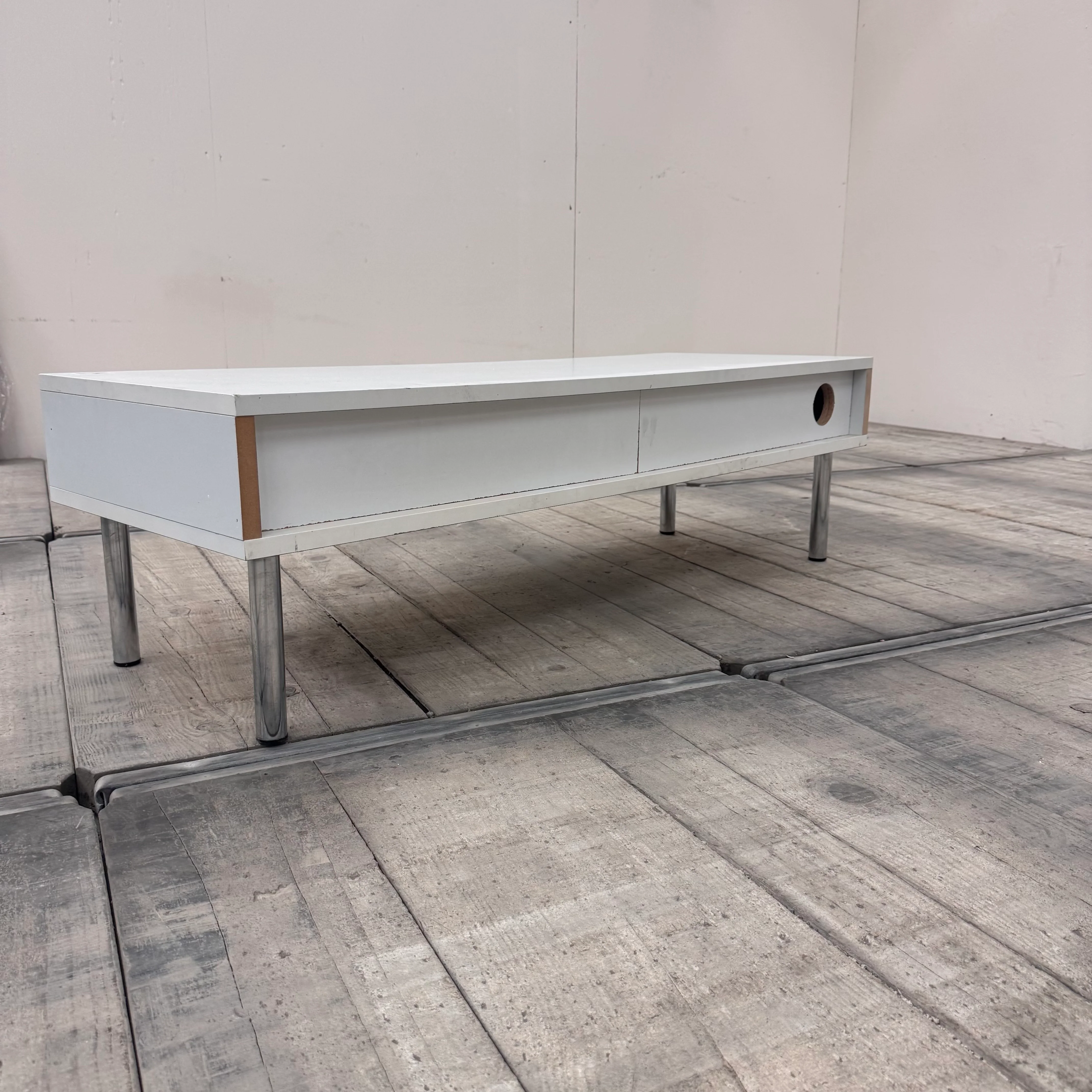 TV-Lowboard Weiß Holz/Metall Klapptüren Lowboard Gebraucht - Image 6