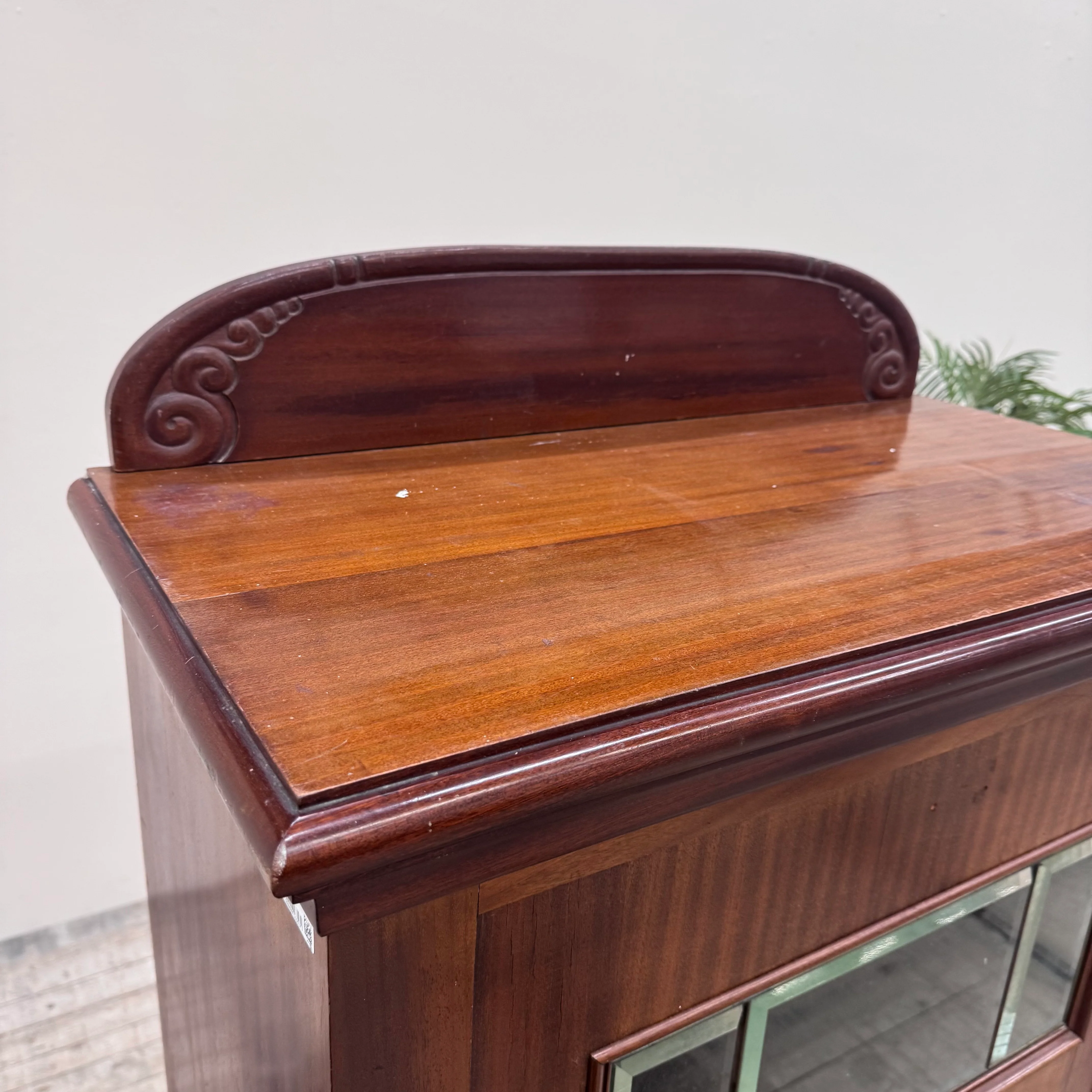 Antiker Dänischer Schrank Massivholz Jugendstil Vitrinenschrank Gebraucht - Image 8