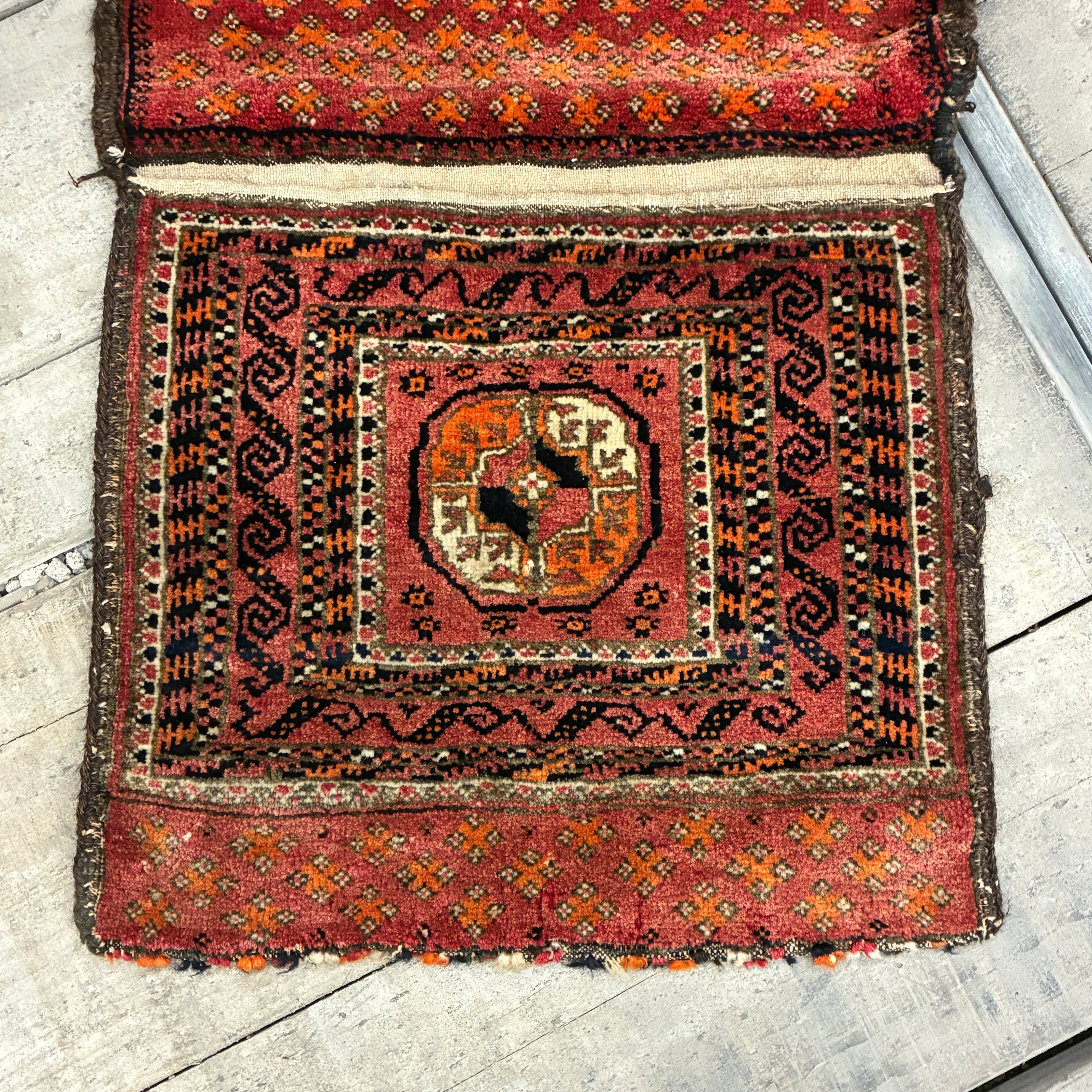 Orientalischer Khorjin Satteltasche Teppich Vintage 48x101 Gemustert - Image 4