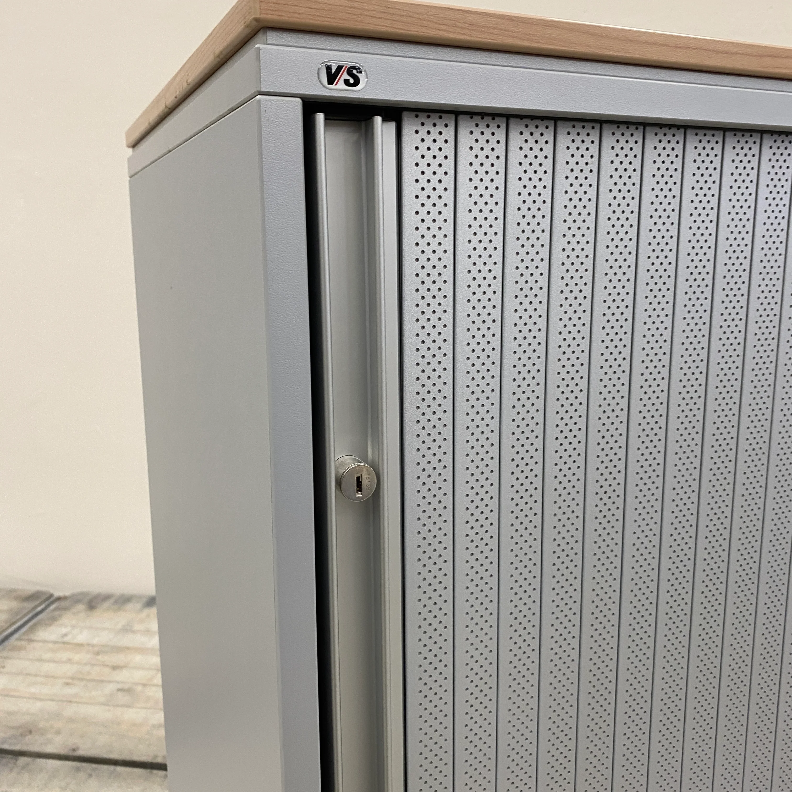 VS Querrollladenschrank Grau Holzdekor Büro Schrank Gebraucht Aktenschrank - Image 8