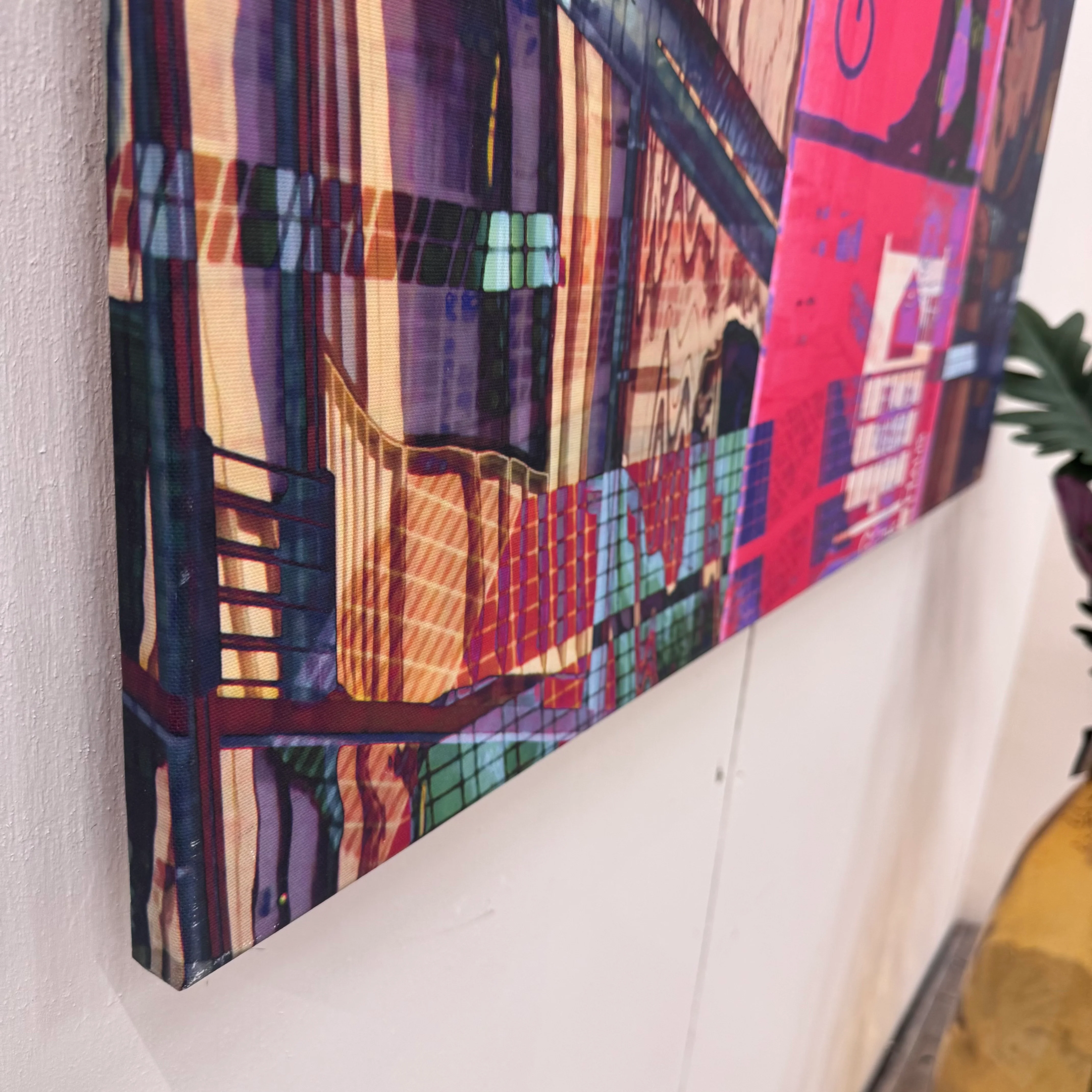 Wandbild 90x90 - Goethes Frankfurt Pink - Fotodruck auf Leinwand Gebraucht - Image 4