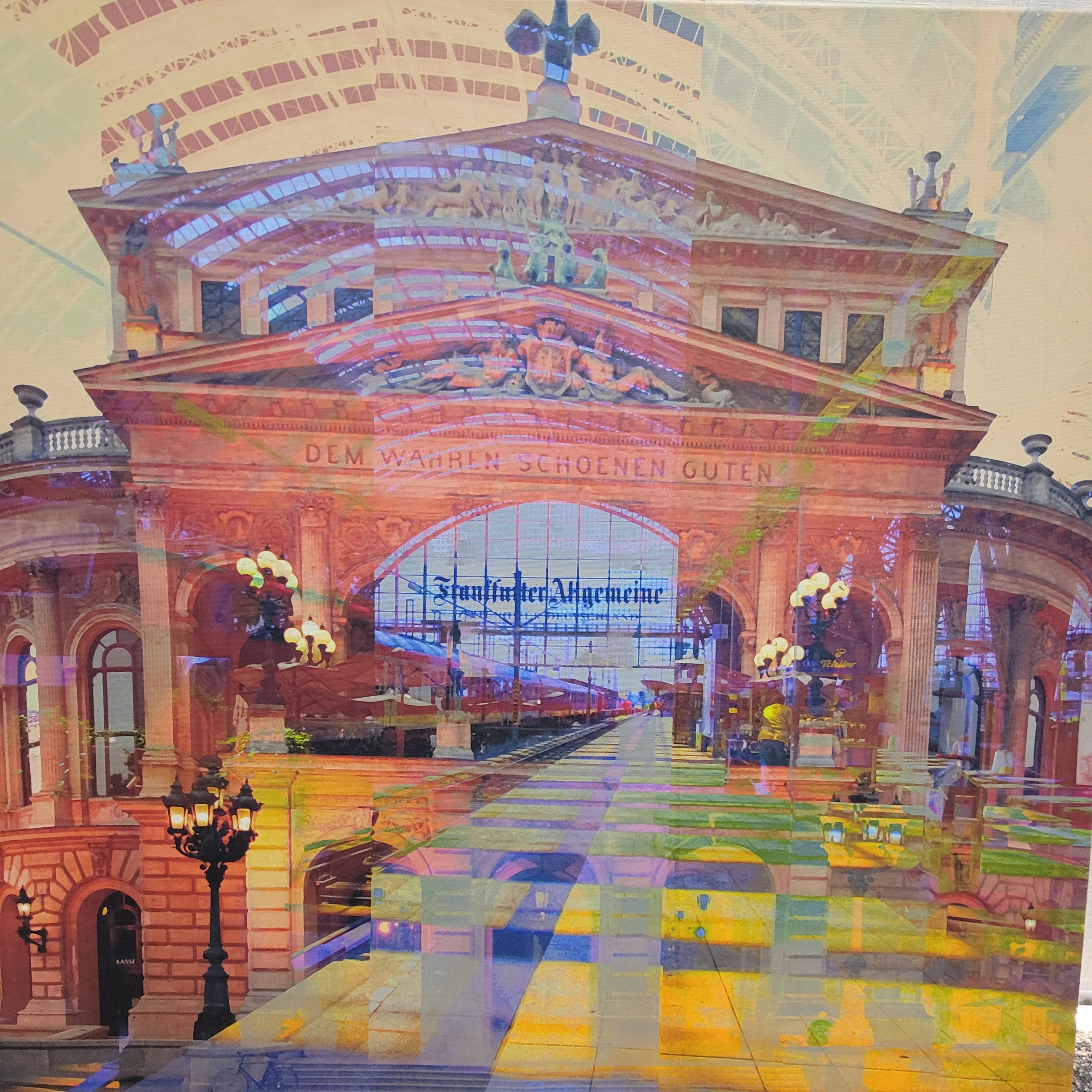 Leinwandbild Alte Oper Frankfurt Urban Art Wandbild Großformat gebraucht 90x90 - Image 3