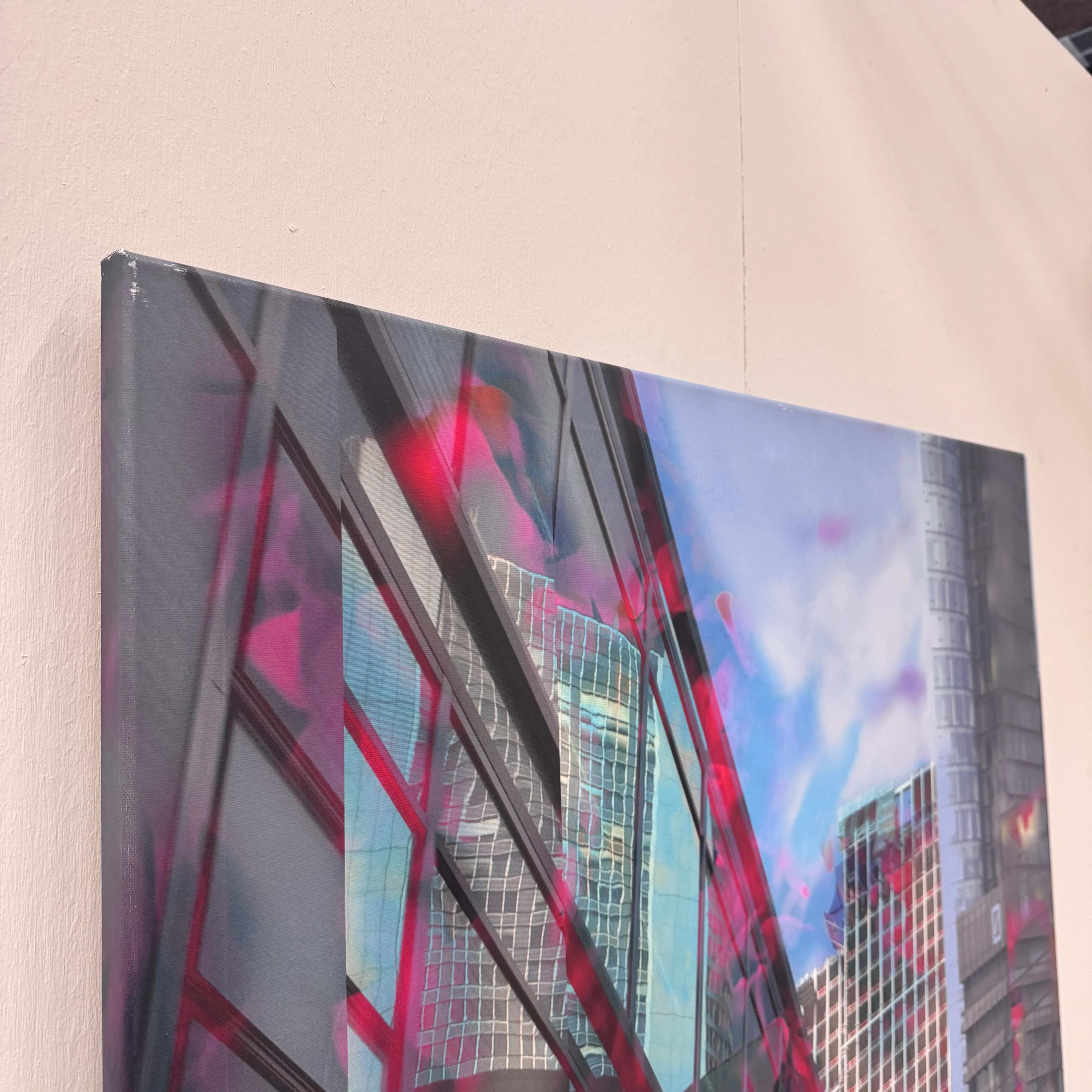 Wandbild 90x90 - Frankfurt Stadt - Fotodruck auf Leinwand Gebraucht - Image 5