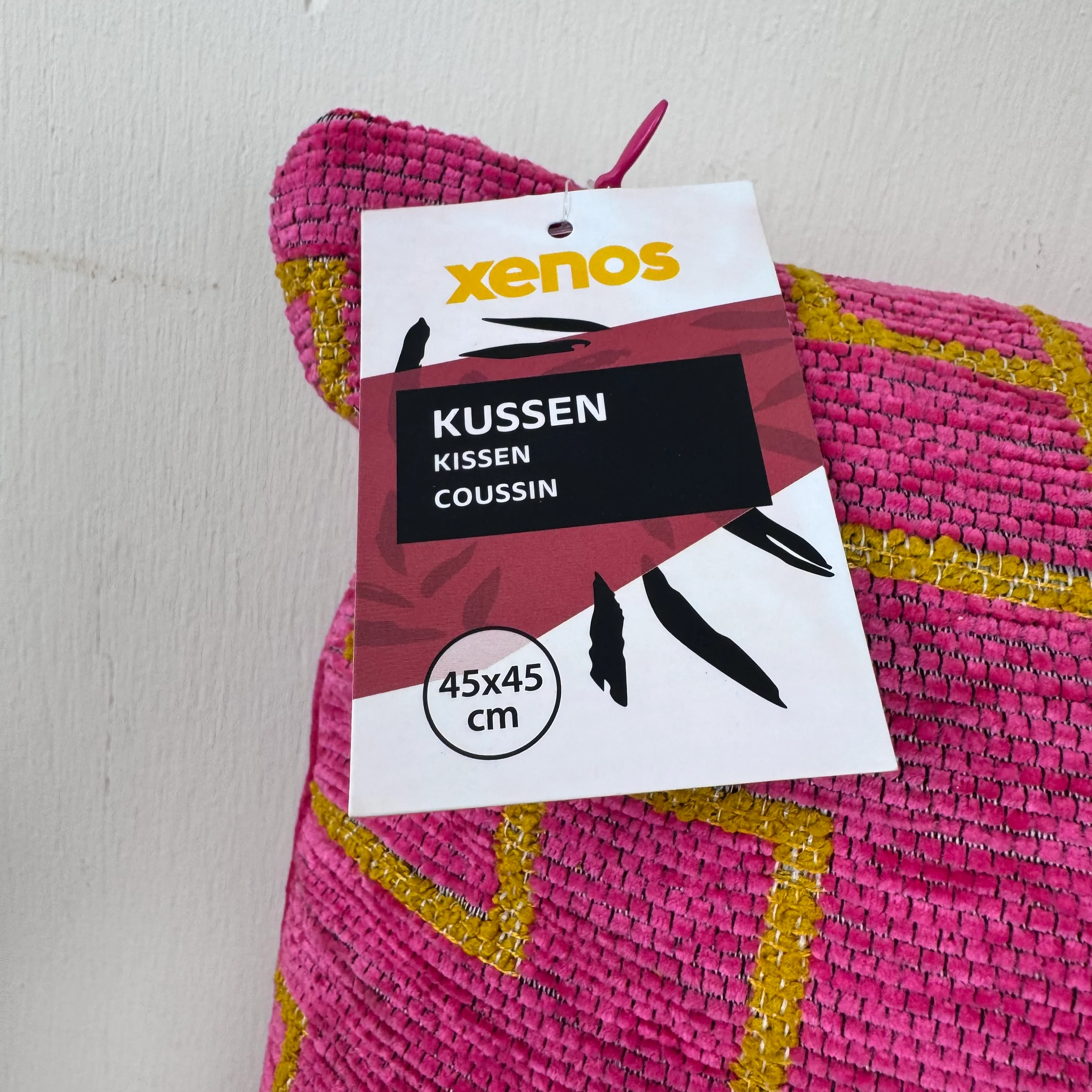 Xenos Kissen Pink Gelb Muster 45x45 Neuware - Image 3